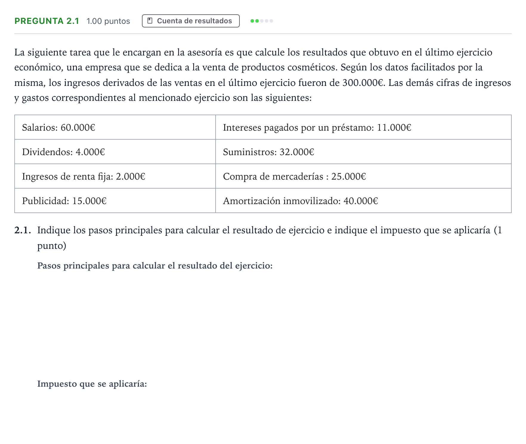 Enunciado: Pregunta 2.1 · Empresa y Diseño de Modelos de Negocio PAU Galicia Extraordinaria 2026
