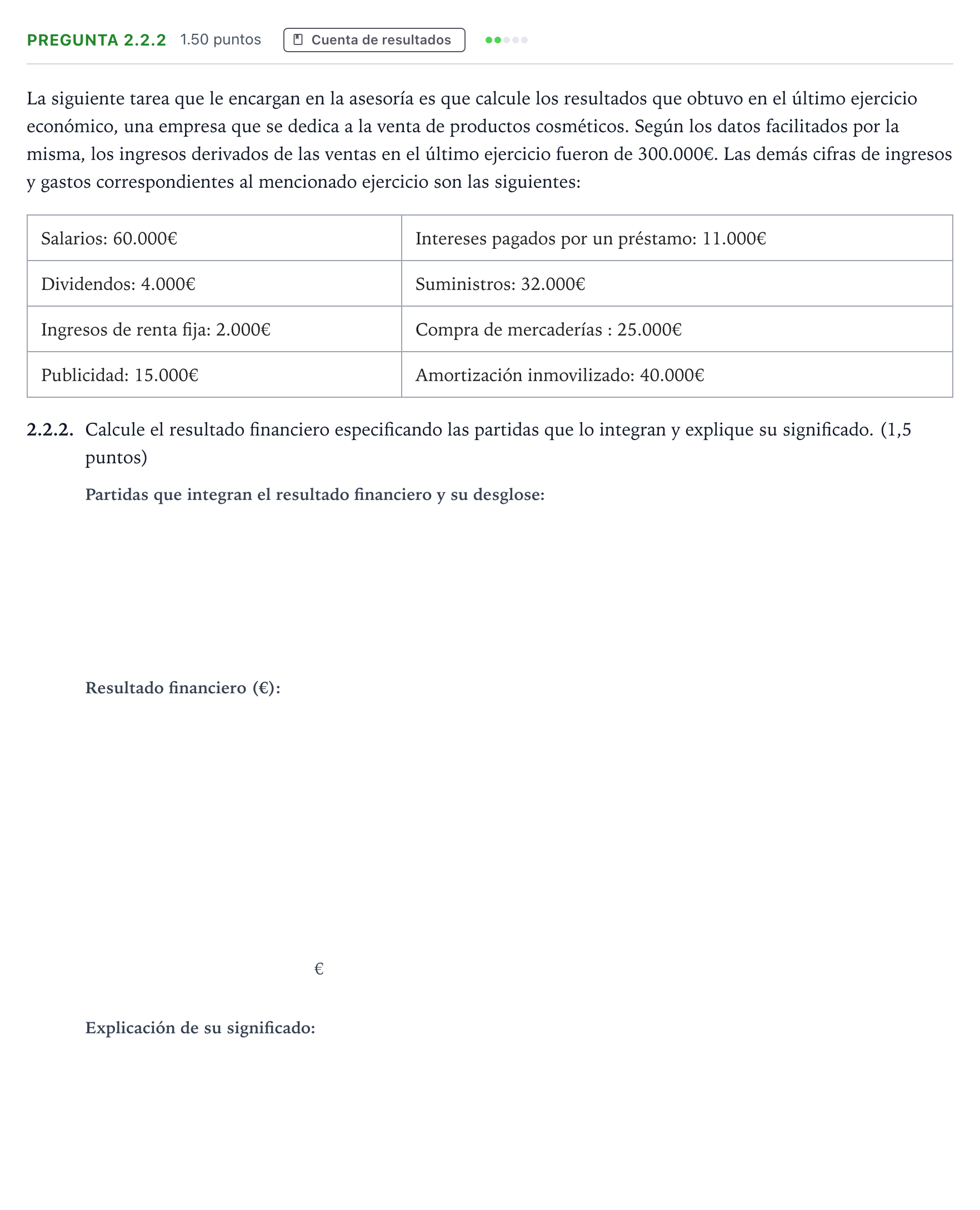 Enunciado: Pregunta 2.2.2 · Empresa y Diseño de Modelos de Negocio PAU Galicia Extraordinaria 2026