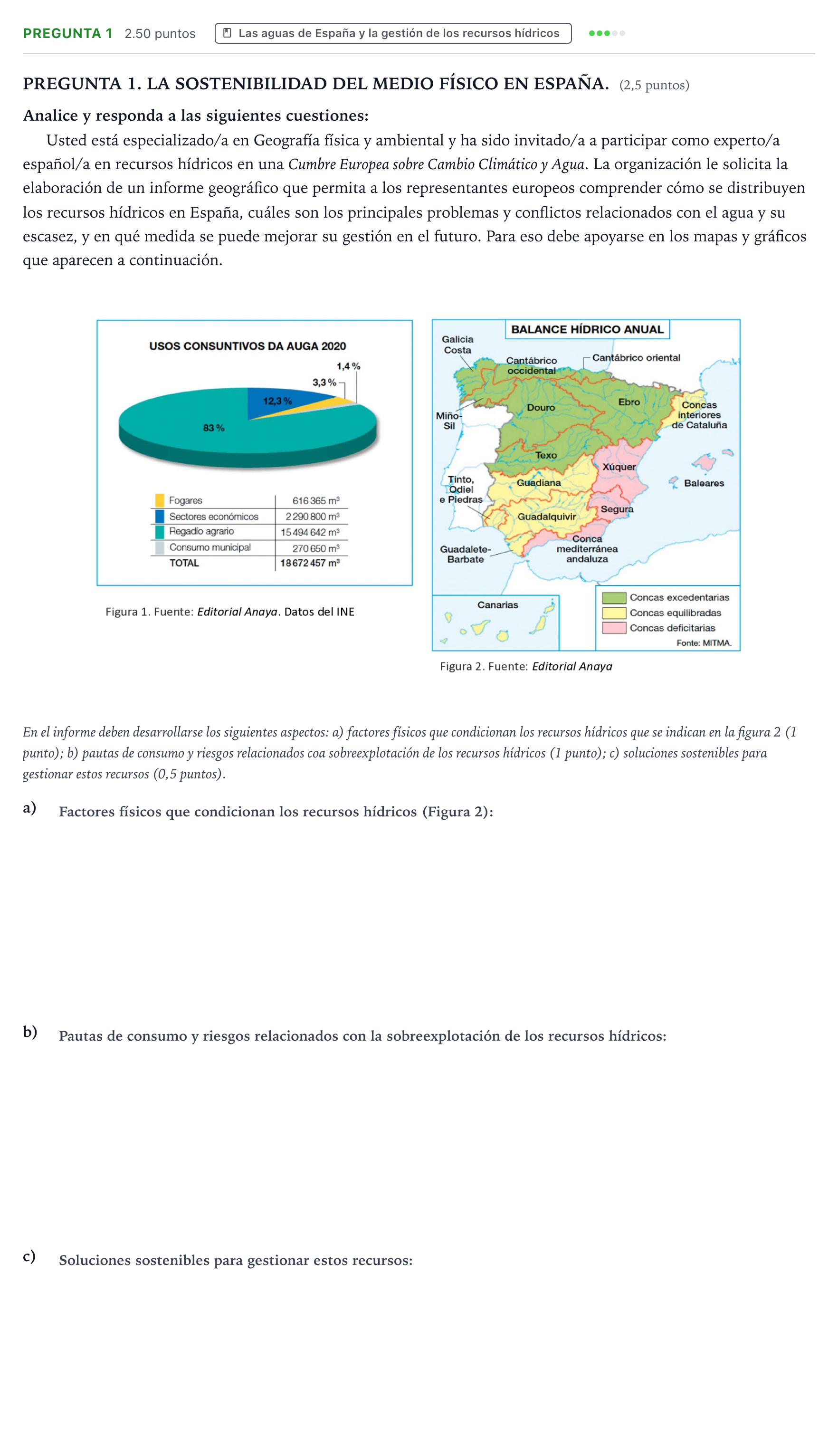 Enunciado: Pregunta 1 · Geografía PAU Galicia Extraordinaria 2026