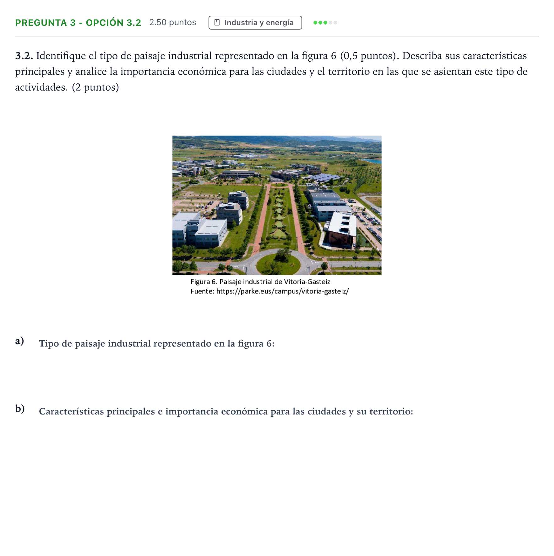 Enunciado: Pregunta 3 - Opción 3.2 · Geografía PAU Galicia Extraordinaria 2026