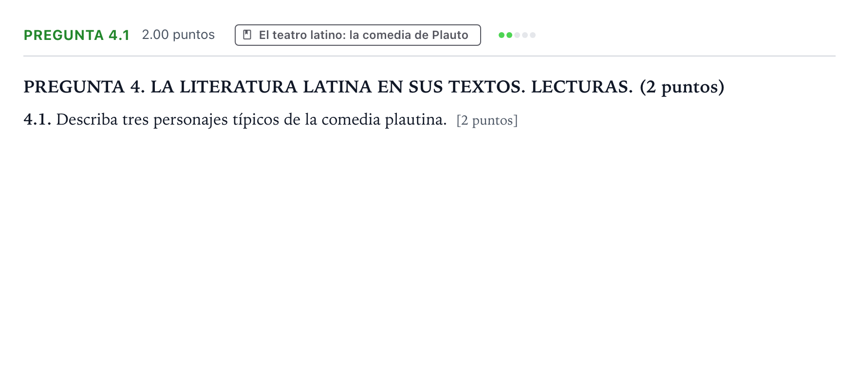 Enunciado: Pregunta 4.1 · Latín II PAU Galicia Ordinaria 2026