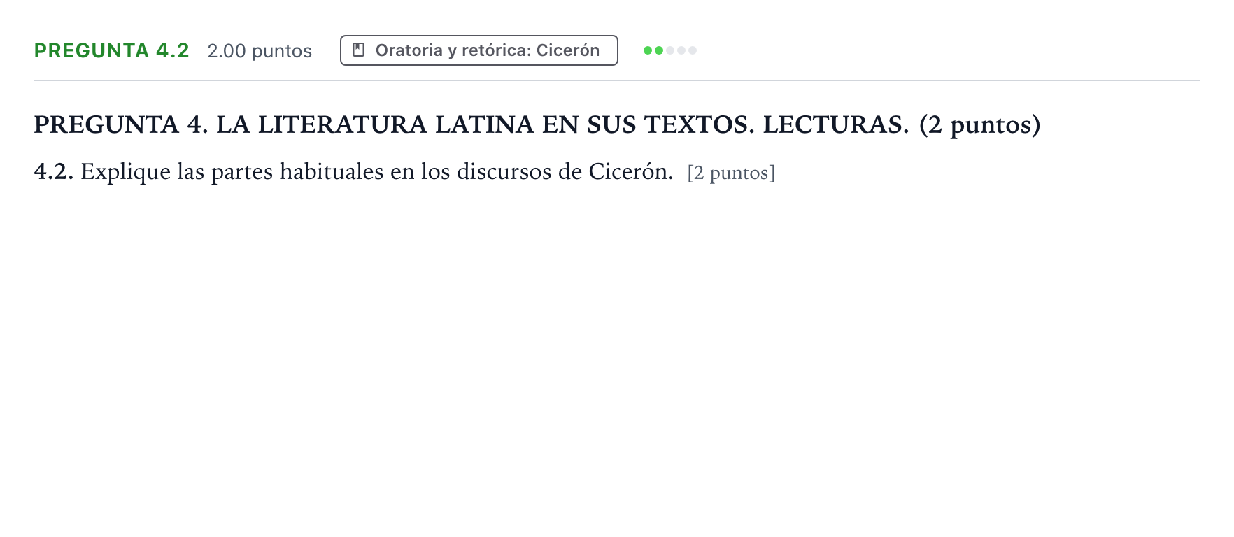 Enunciado: Pregunta 4.2 · Latín II PAU Galicia Ordinaria 2026