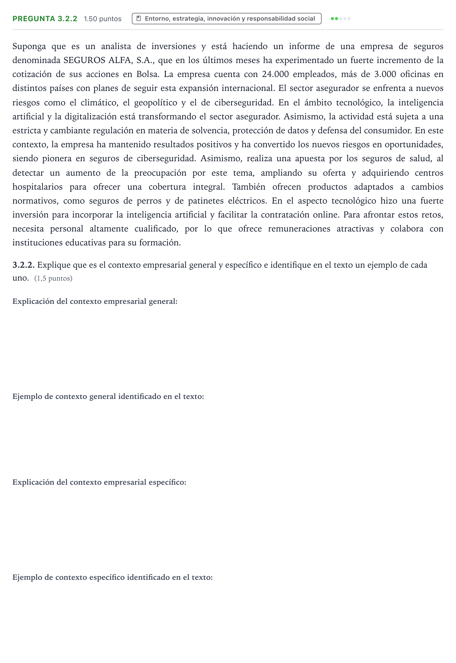 Enunciado: Pregunta 3.2.2 · Empresa y Diseño de Modelos de Negocio PAU Galicia Ordinaria 2026