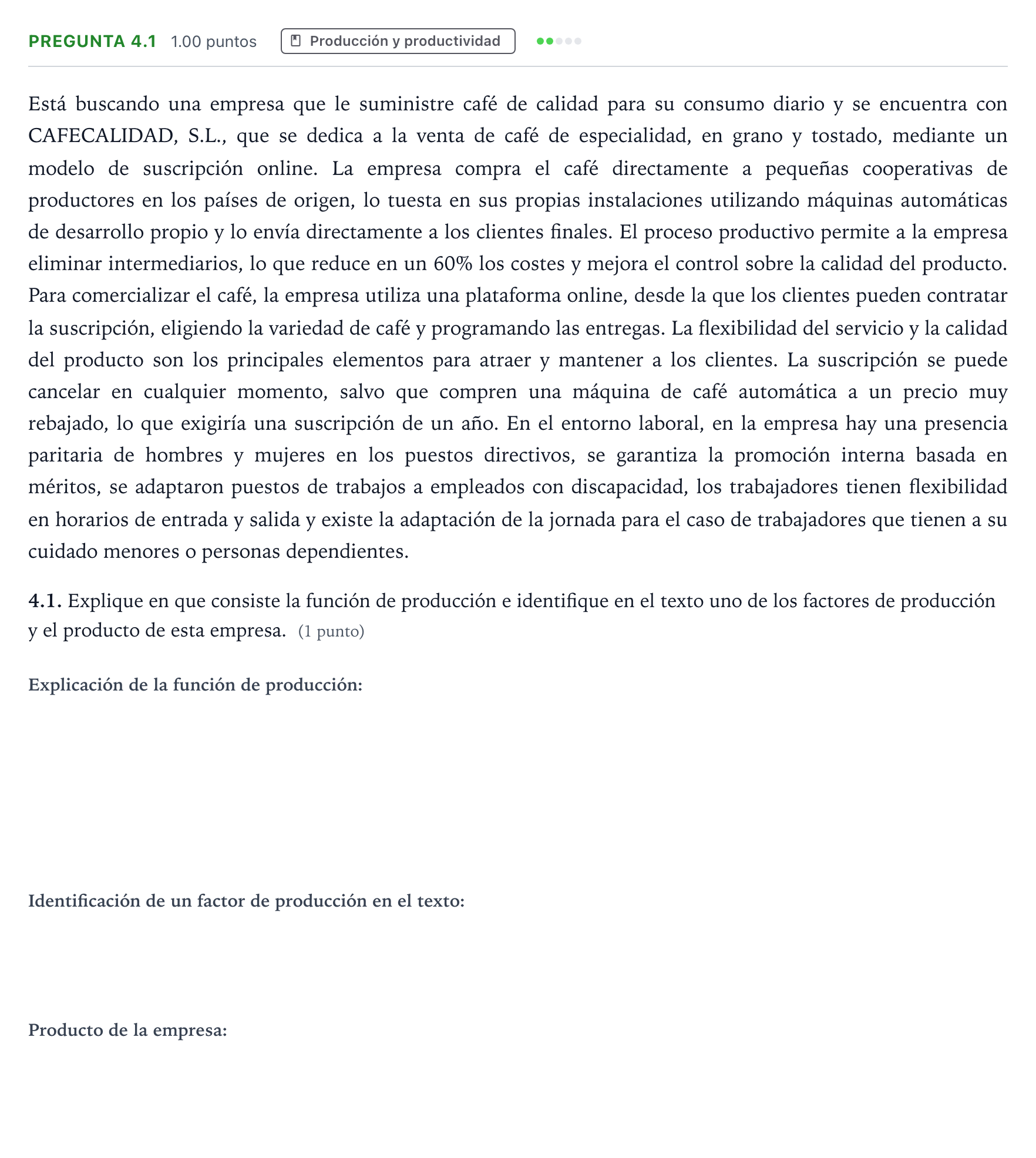Enunciado: Pregunta 4.1 · Empresa y Diseño de Modelos de Negocio PAU Galicia Ordinaria 2026