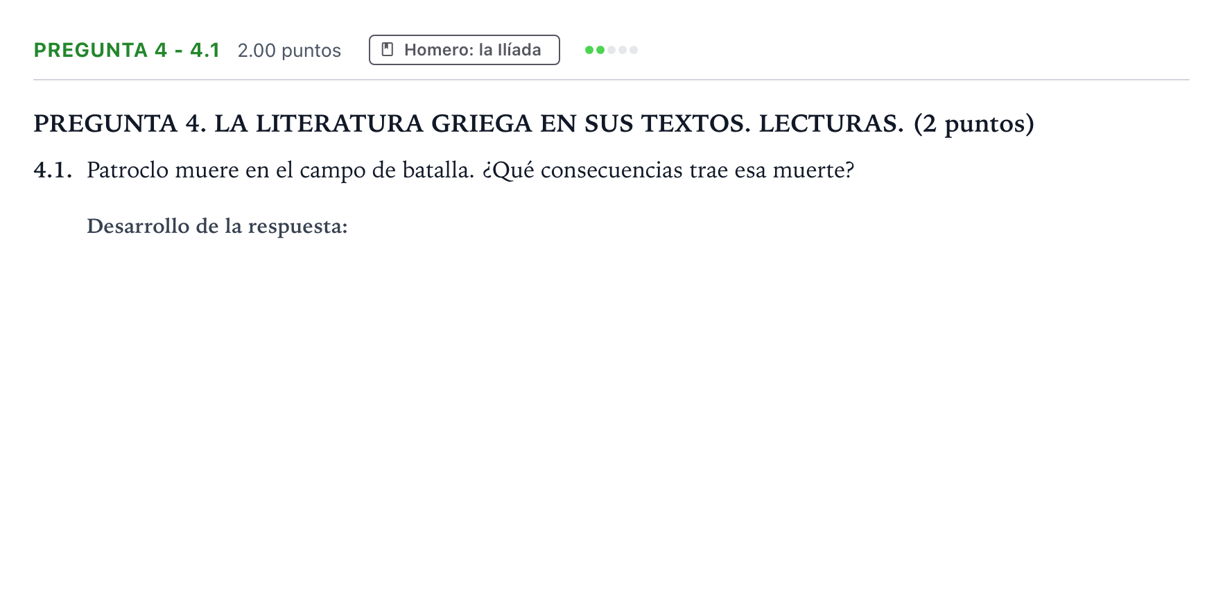 Enunciado: Pregunta 4 - 4.1 · Griego II PAU Galicia Ordinaria 2026
