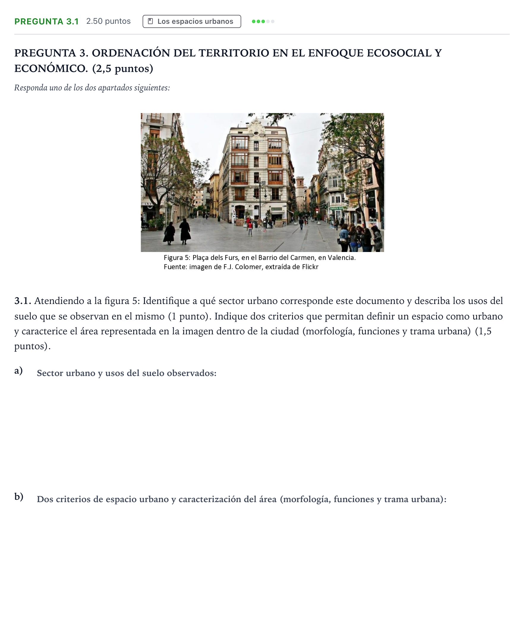 Enunciado: Pregunta 3.1 · Geografía PAU Galicia Ordinaria 2026
