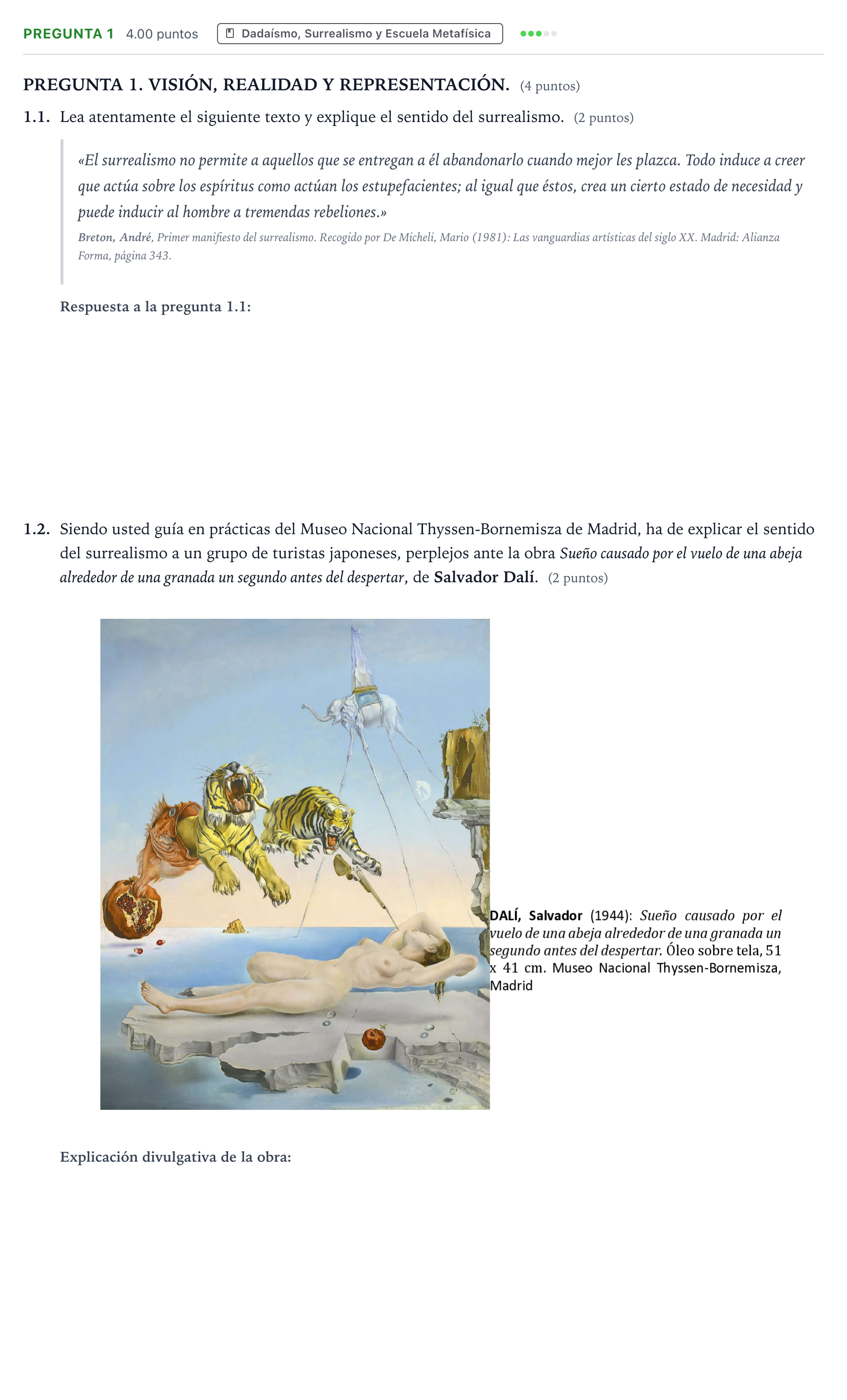 Enunciado: Pregunta 1 · Fundamentos Artísticos PAU Galicia Extraordinaria 2026