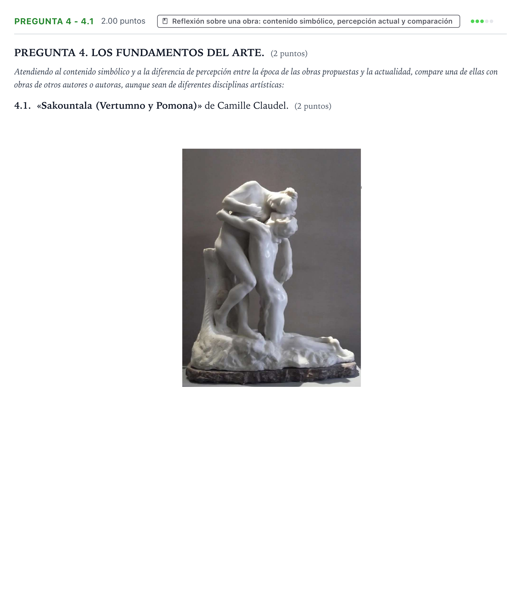 Enunciado: Pregunta 4 - 4.1 · Fundamentos Artísticos PAU Galicia Extraordinaria 2026