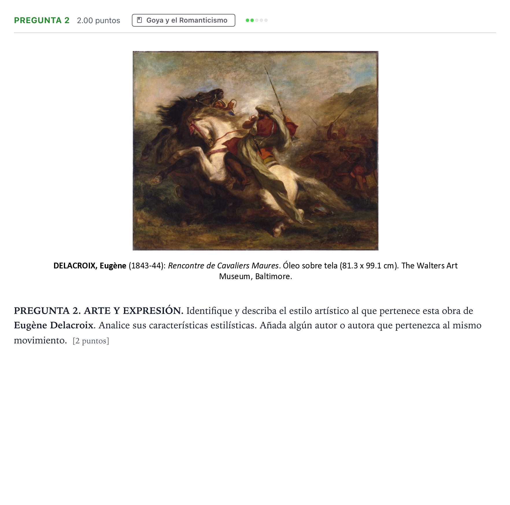 Enunciado: Pregunta 2 · Fundamentos Artísticos PAU Galicia Ordinaria 2026