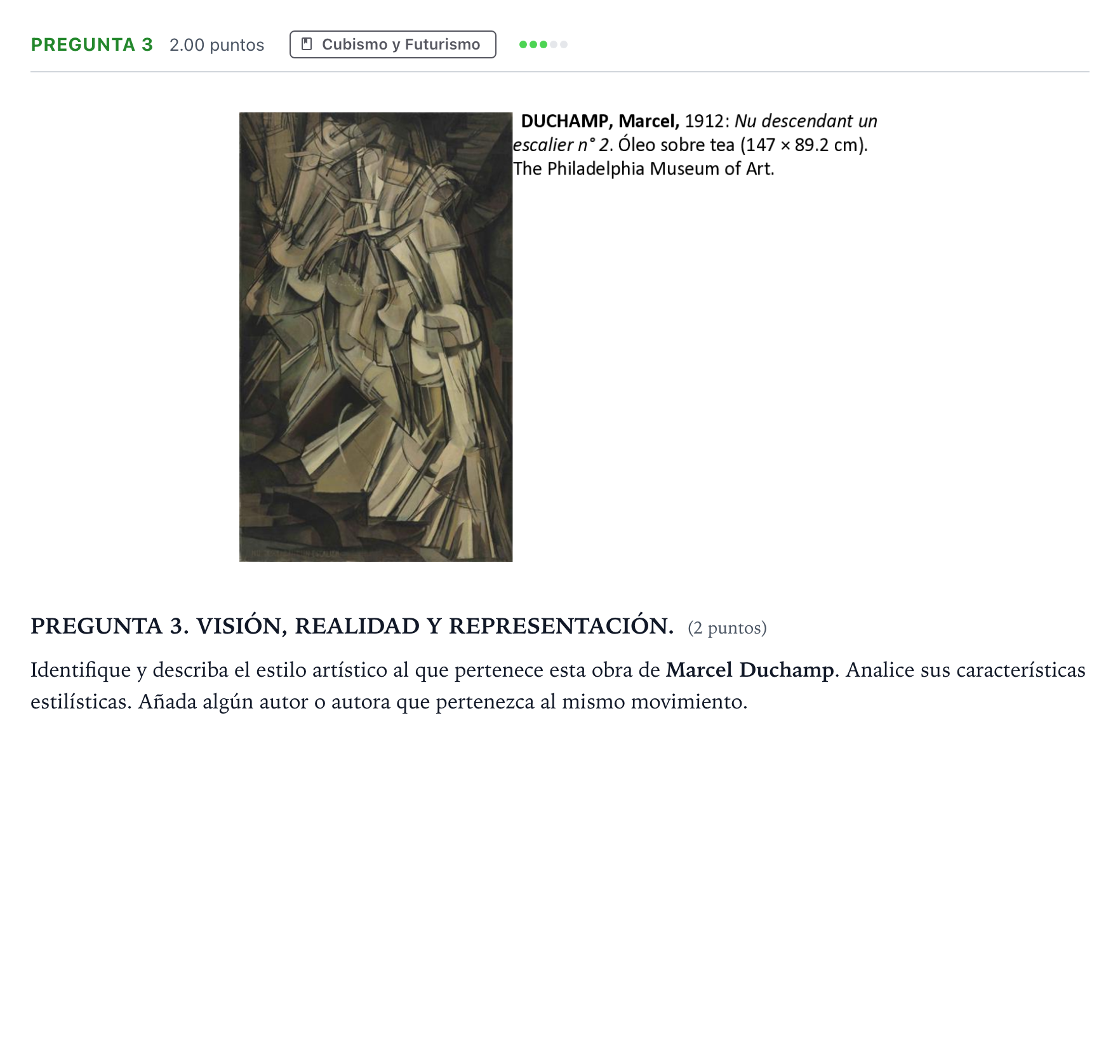 Enunciado: Pregunta 3 · Fundamentos Artísticos PAU Galicia Ordinaria 2026