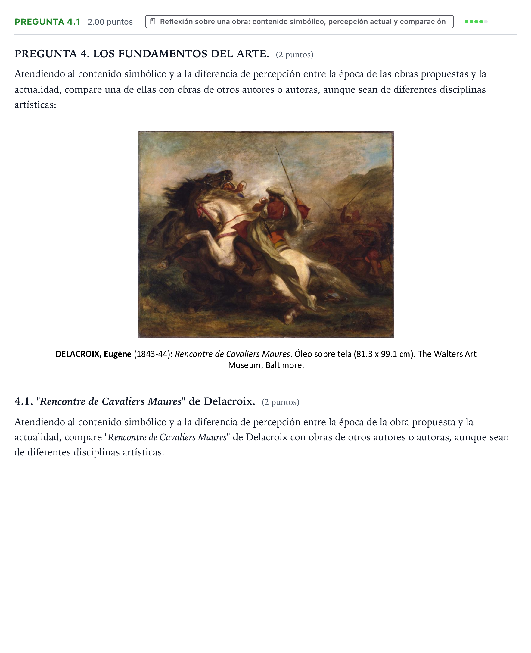 Enunciado: Pregunta 4.1 · Fundamentos Artísticos PAU Galicia Ordinaria 2026