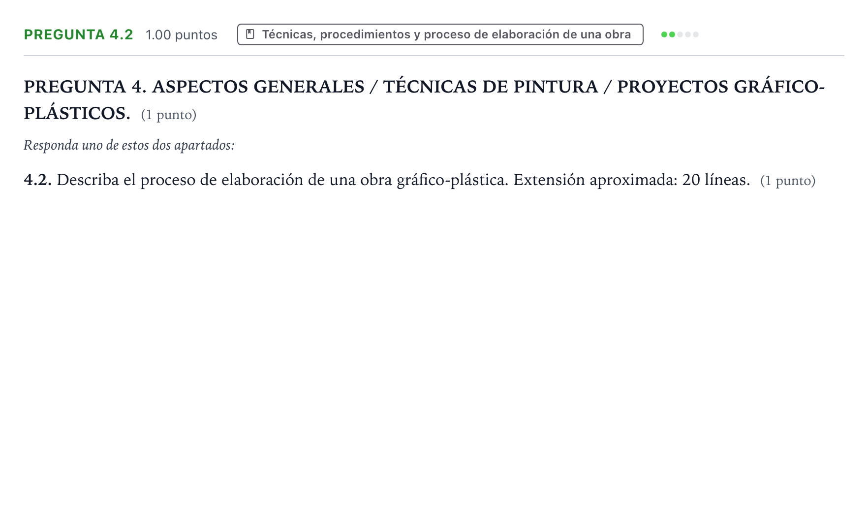 Enunciado: Pregunta 4.2 · Técnicas de Expresión Gráfico-Plástica PAU Galicia Ordinaria 2026