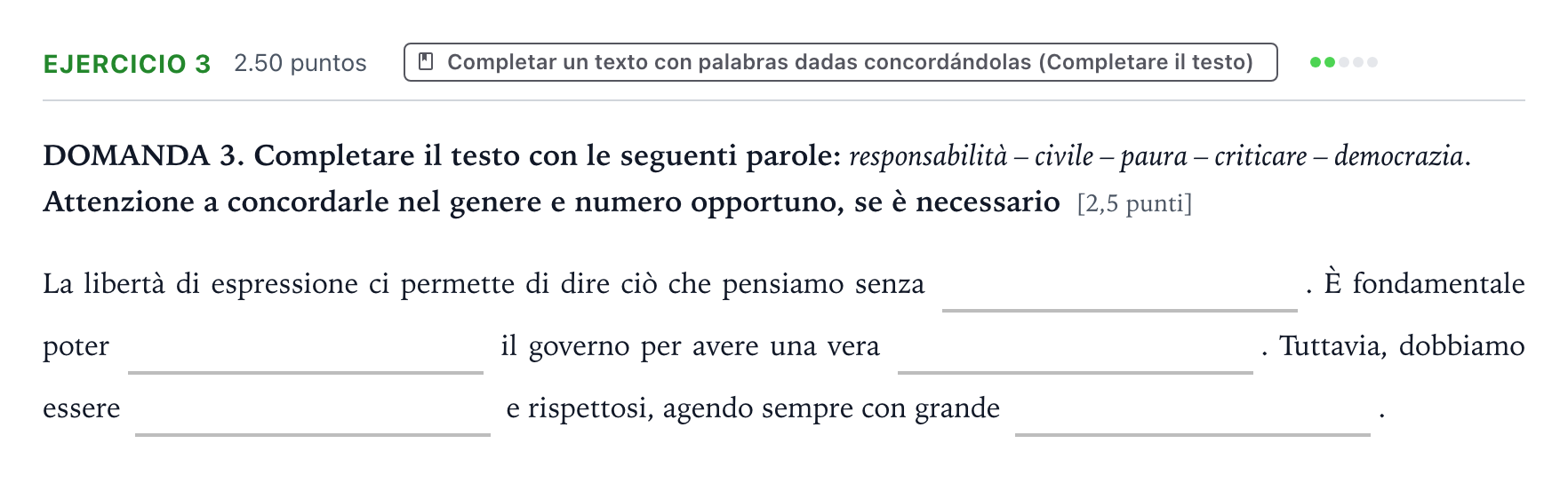 Enunciado: Problema 3 · Italiano PAU Galicia Ordinaria (2ª lengua extranjera) 2026