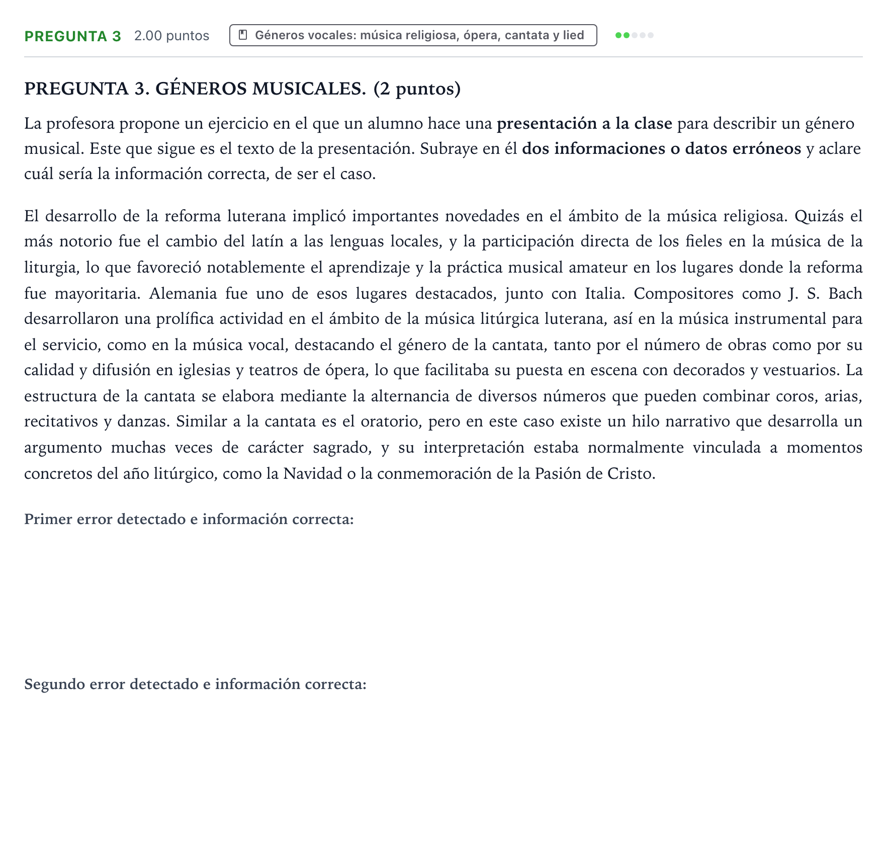 Enunciado: Pregunta 3 · Análisis Musical II PAU Galicia Extraordinaria 2026