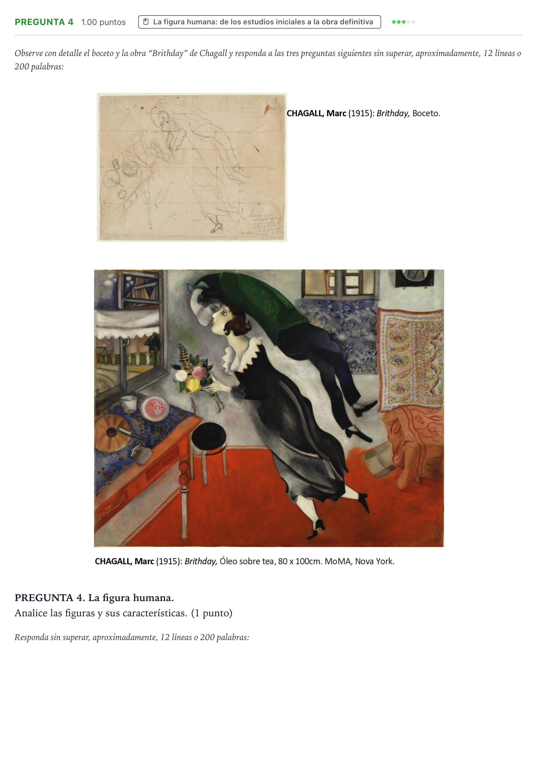 Enunciado: Pregunta 4 · Dibujo Artístico II PAU Galicia Ordinaria 2026