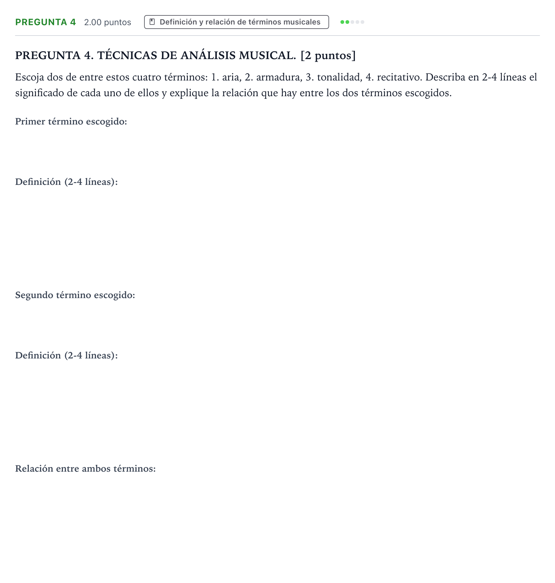 Enunciado: Pregunta 4 · Análisis Musical II PAU Galicia Ordinaria 2026