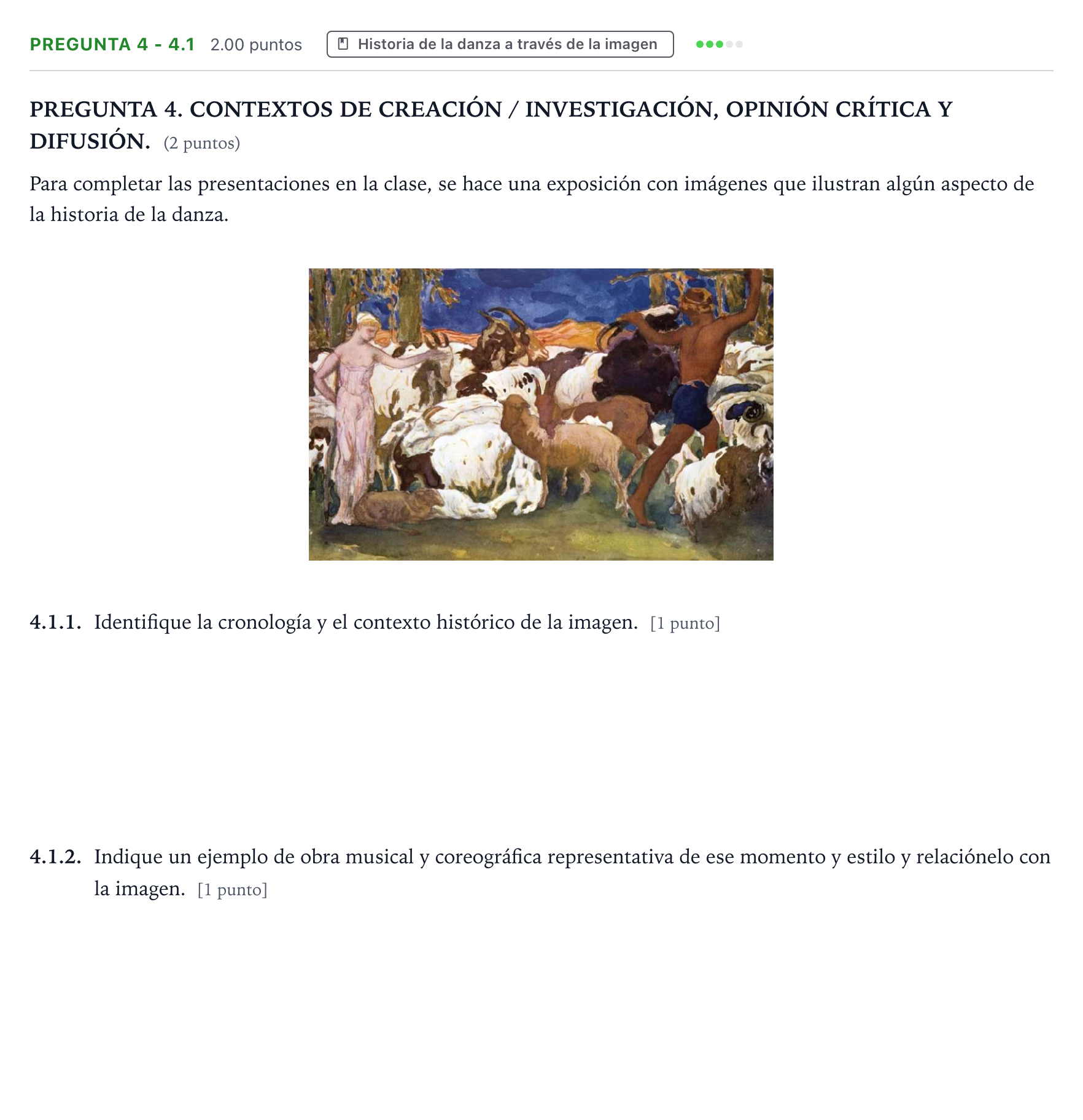 Enunciado: Pregunta 4 - 4.1 · Historia de la Música y de la Danza PAU Galicia Ordinaria 2026