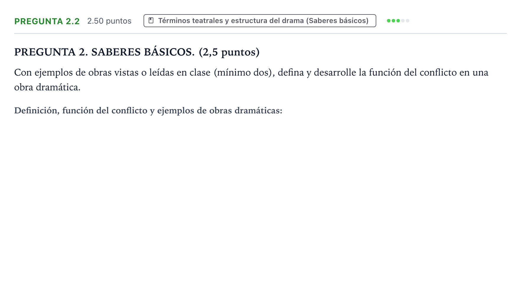 Enunciado: Pregunta 2.2 · Literatura Dramática PAU Galicia Ordinaria 2026