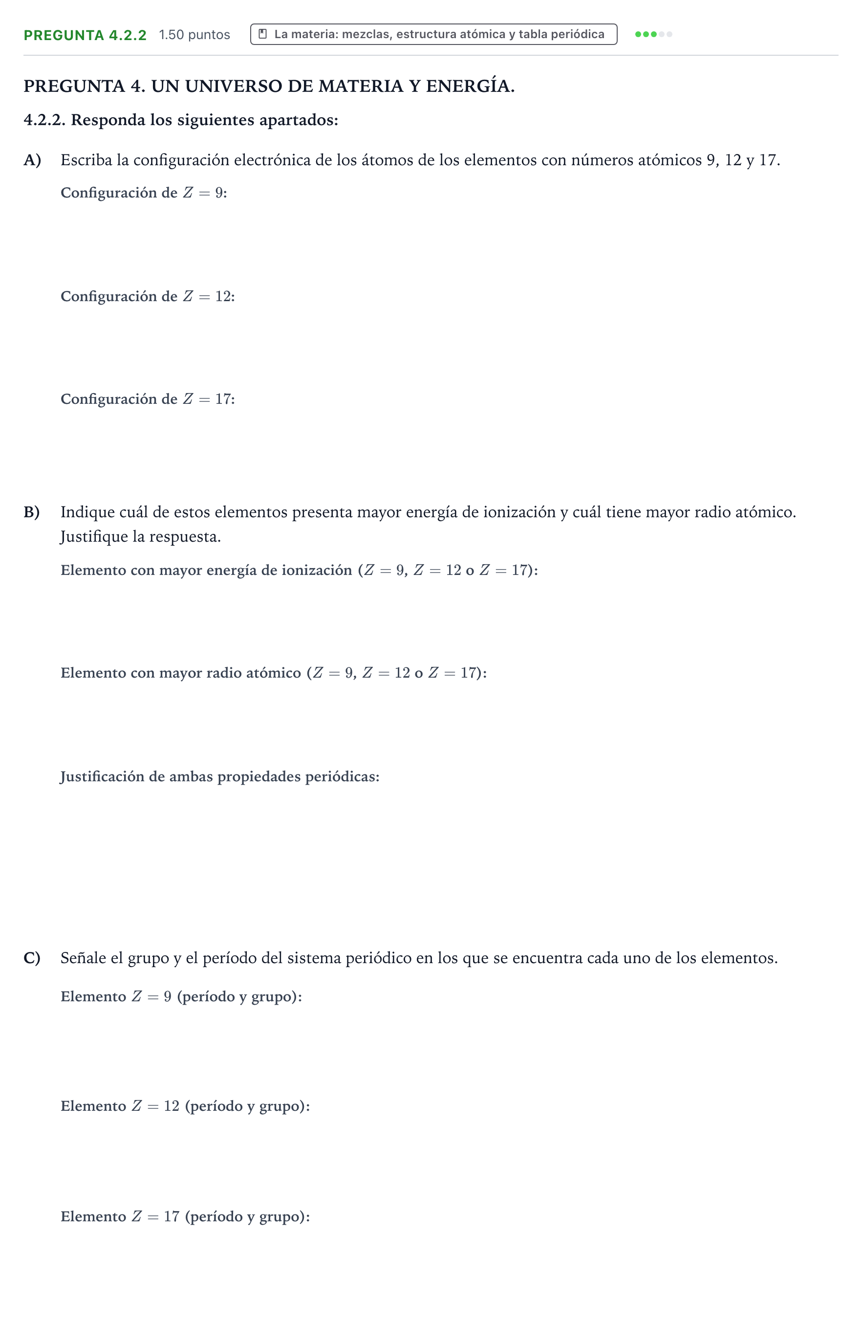 Enunciado: Pregunta 4.2.2 · Ciencias Generales PAU Galicia Extraordinaria 2026