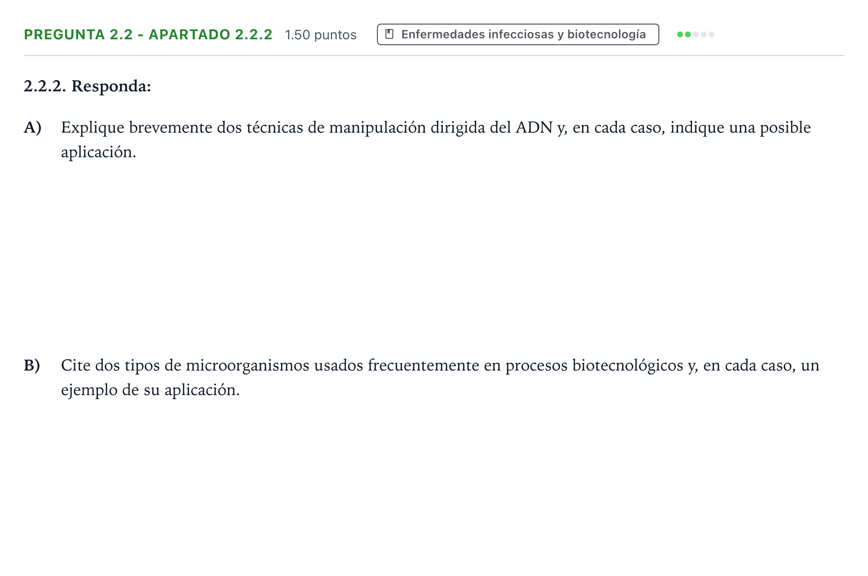Enunciado: Pregunta 2.2 - Apartado 2.2.2 · Ciencias Generales PAU Galicia Ordinaria 2026