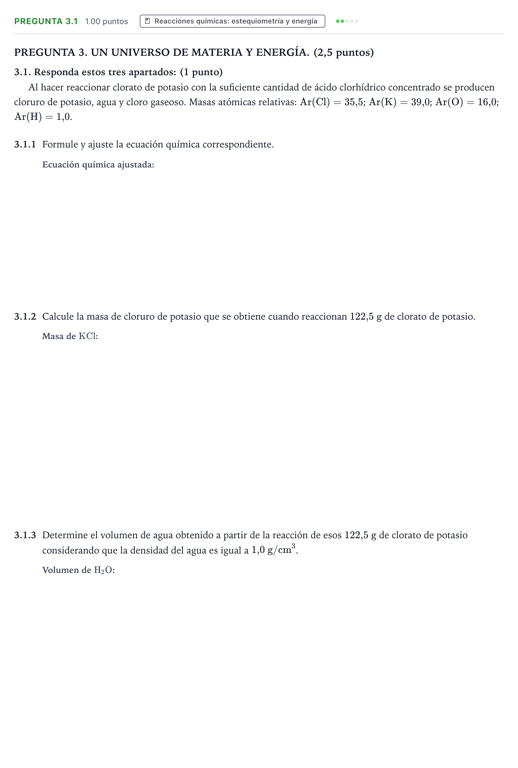 Enunciado: Pregunta 3.1 · Ciencias Generales PAU Galicia Ordinaria 2026