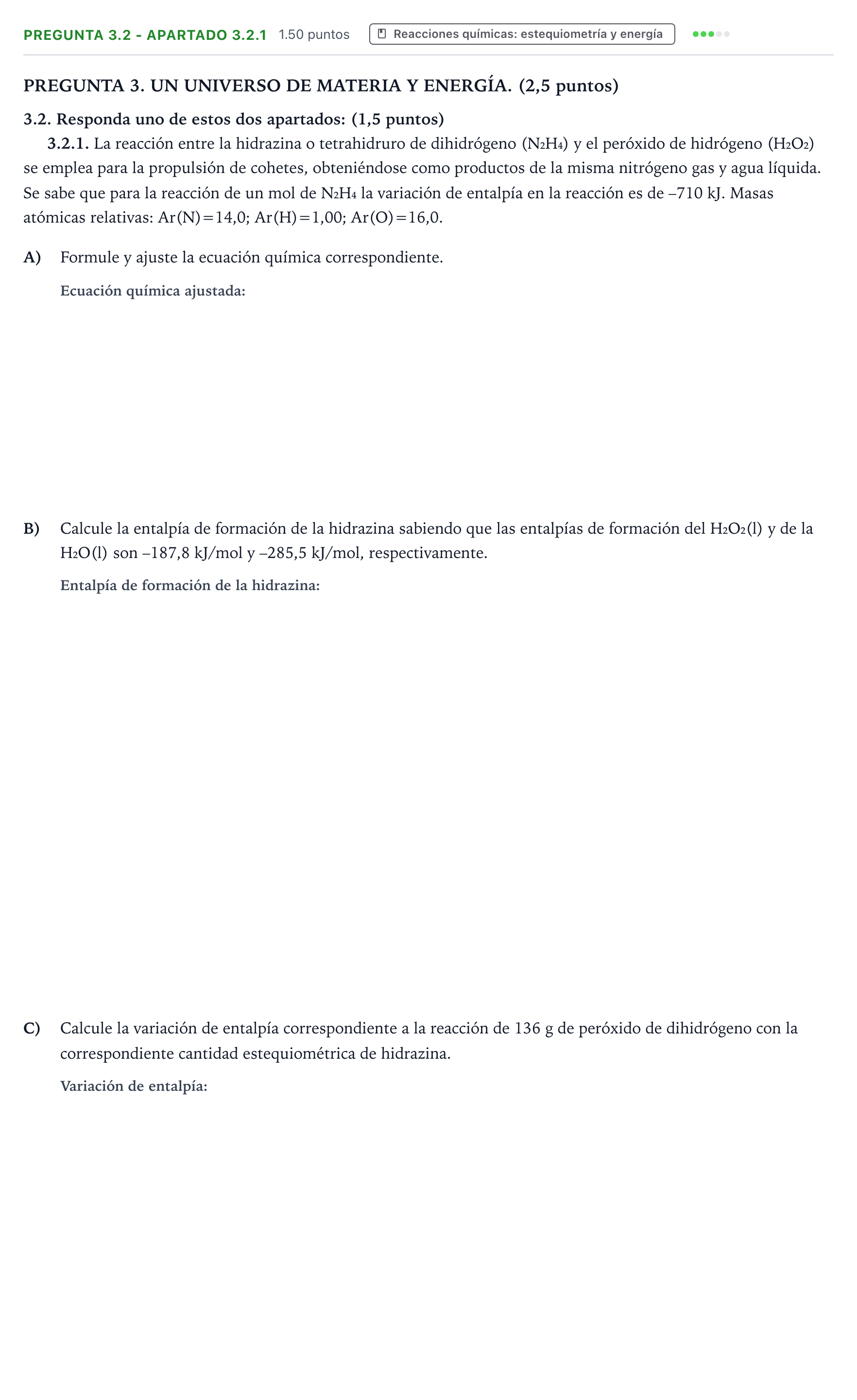 Enunciado: Pregunta 3.2 - Apartado 3.2.1 · Ciencias Generales PAU Galicia Ordinaria 2026
