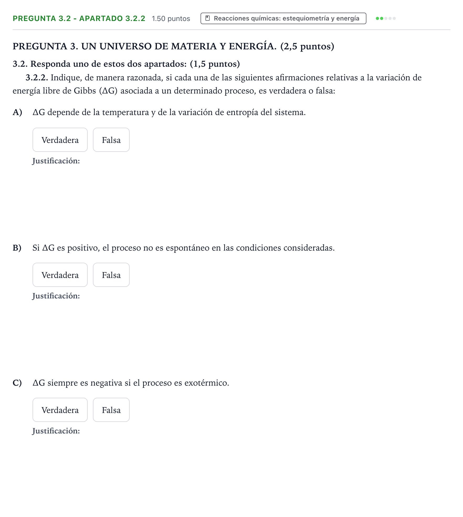 Enunciado: Pregunta 3.2 - Apartado 3.2.2 · Ciencias Generales PAU Galicia Ordinaria 2026