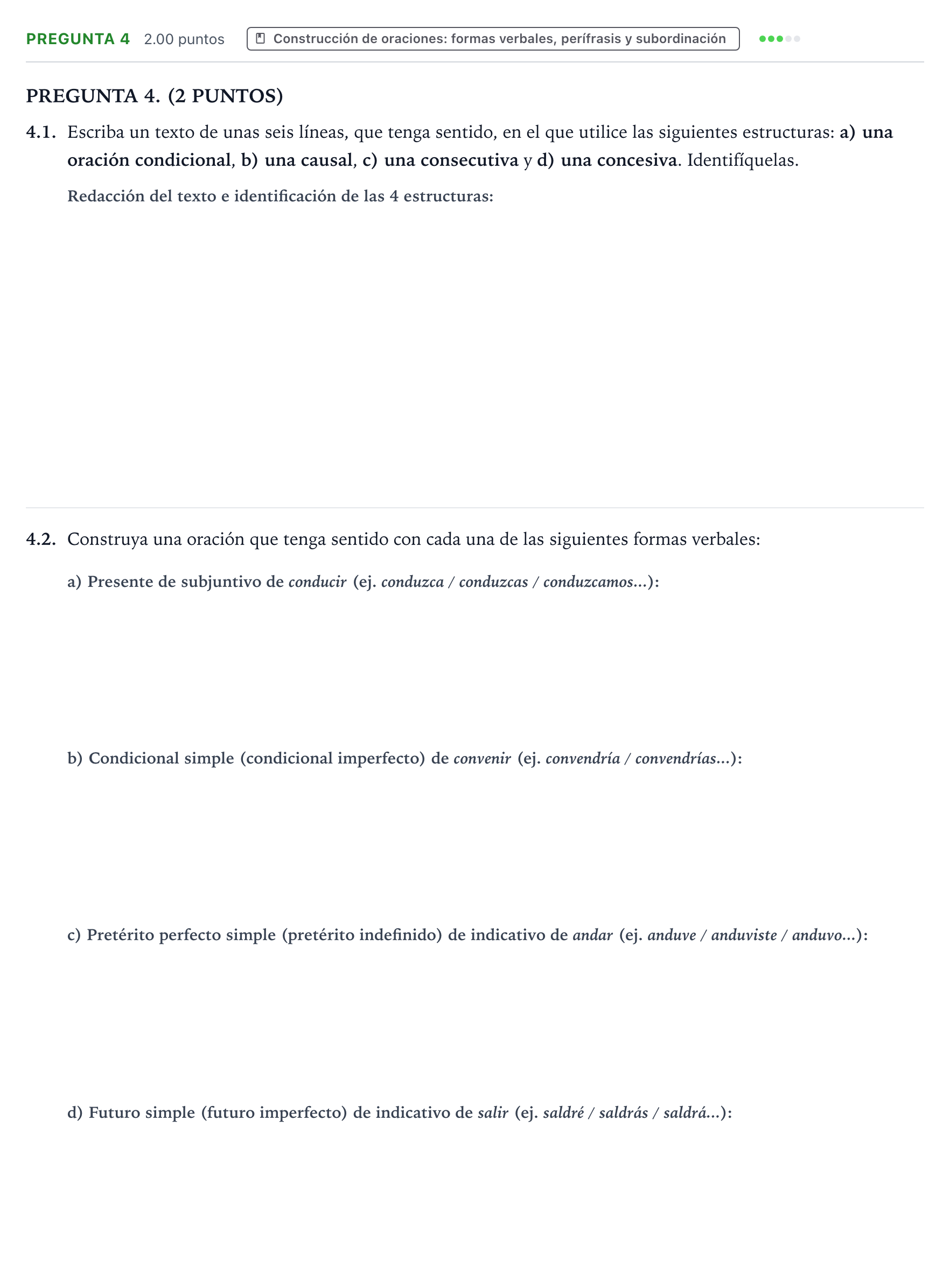 Enunciado: Pregunta 4 · Lengua Castellana y Literatura II PAU Galicia Ordinaria 2024
