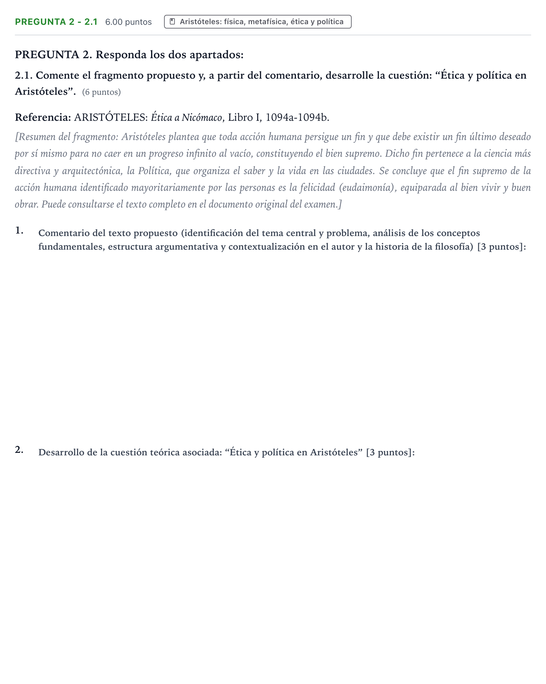 Enunciado: Pregunta 2 - 2.1 · Historia de la Filosofía PAU Galicia Ordinaria 2024