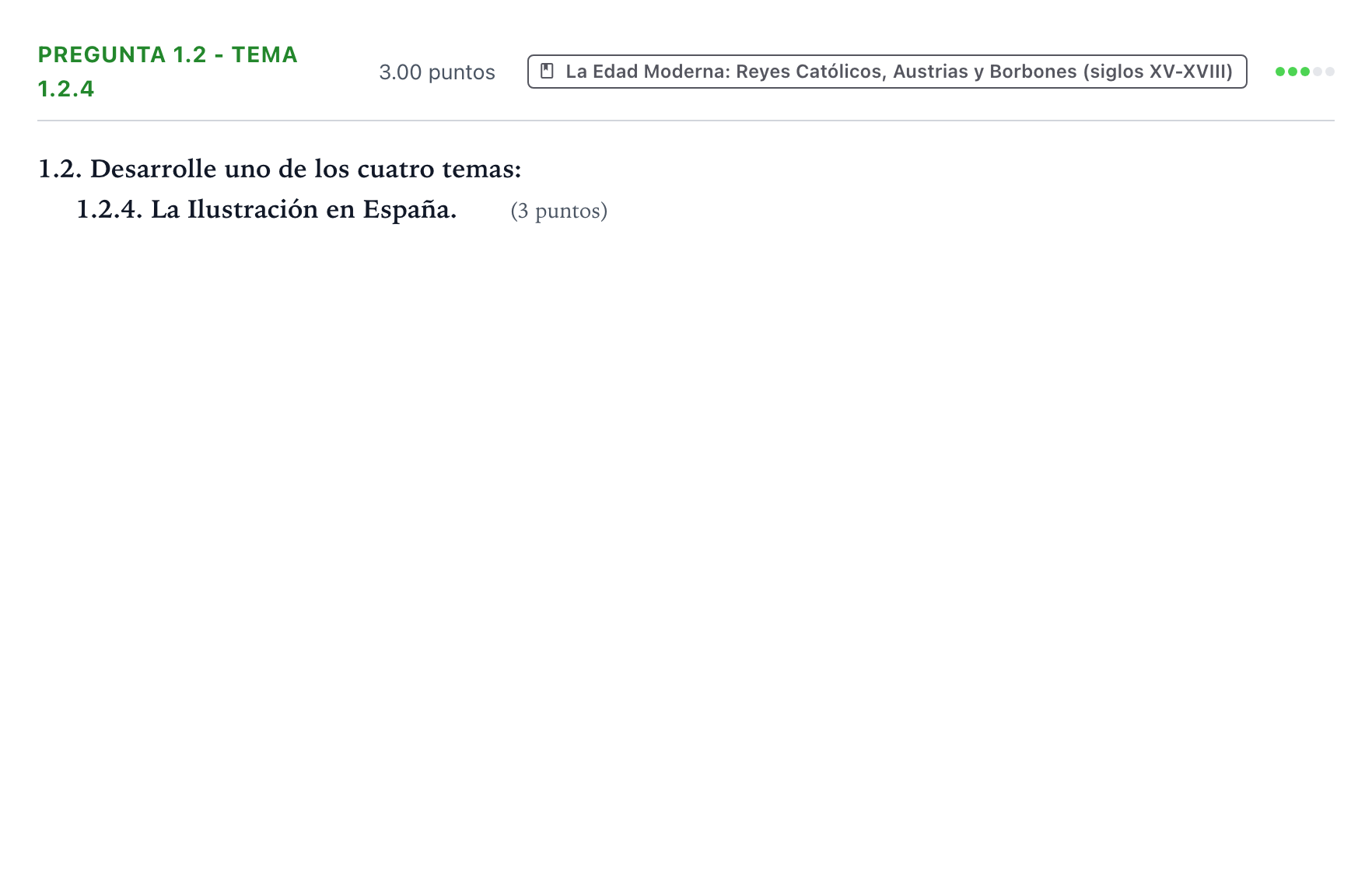 Enunciado: Pregunta 1.2 - Tema 1.2.4 · Historia de España PAU Galicia Ordinaria 2024