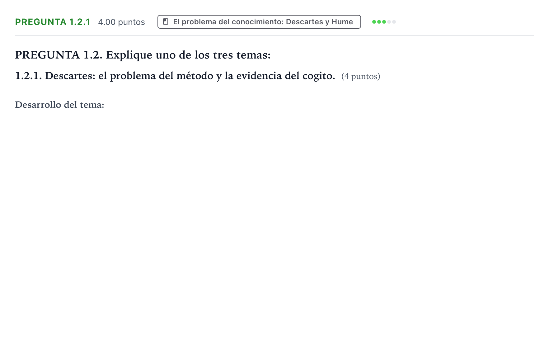 Enunciado: Pregunta 1.2.1 · Historia de la Filosofía PAU Galicia Extraordinaria 2024