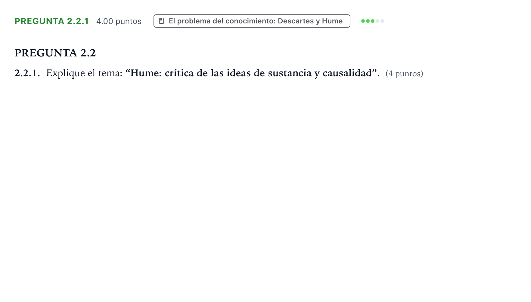 Enunciado: Pregunta 2.2.1 · Historia de la Filosofía PAU Galicia Extraordinaria 2024