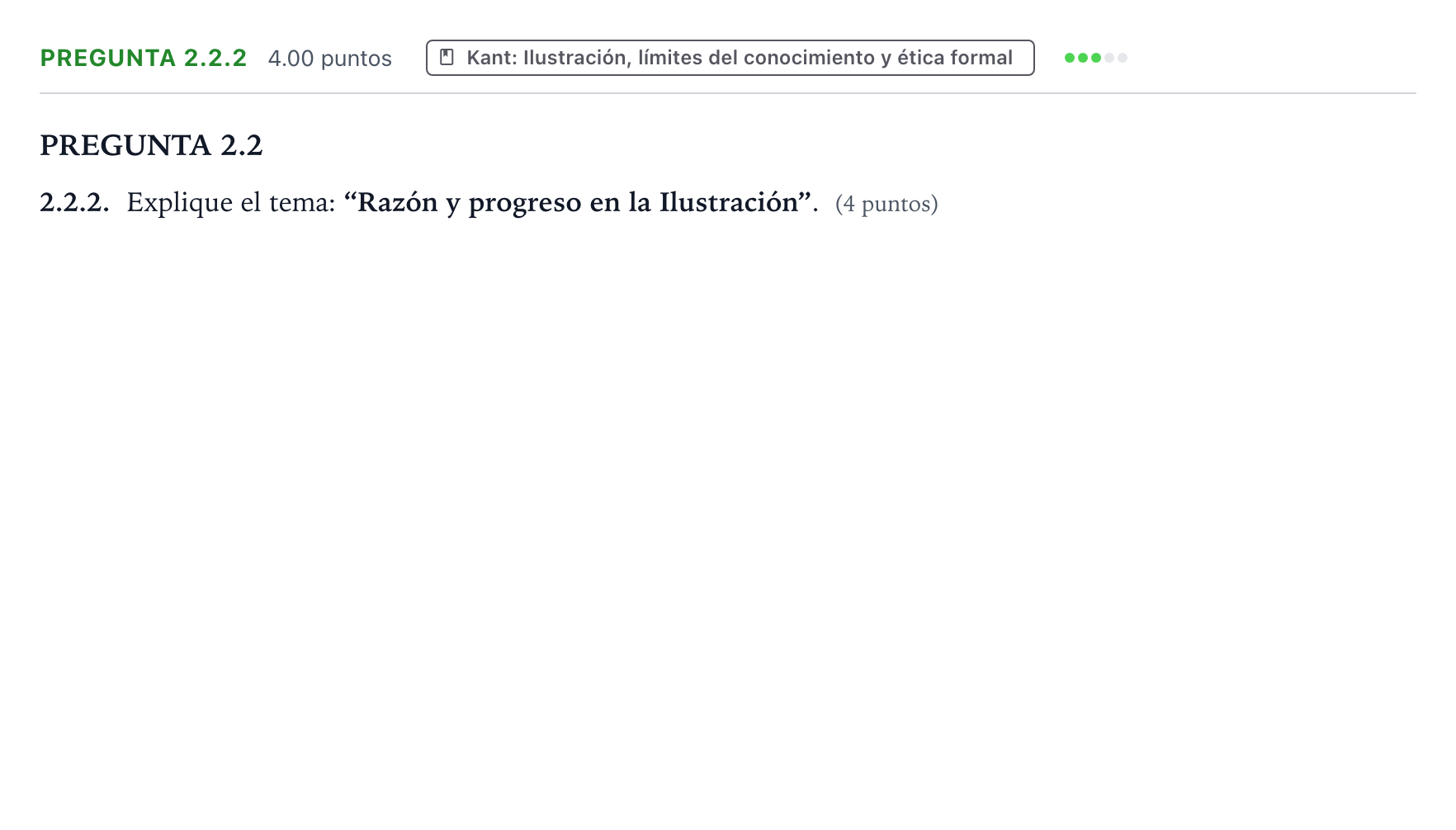 Enunciado: Pregunta 2.2.2 · Historia de la Filosofía PAU Galicia Extraordinaria 2024