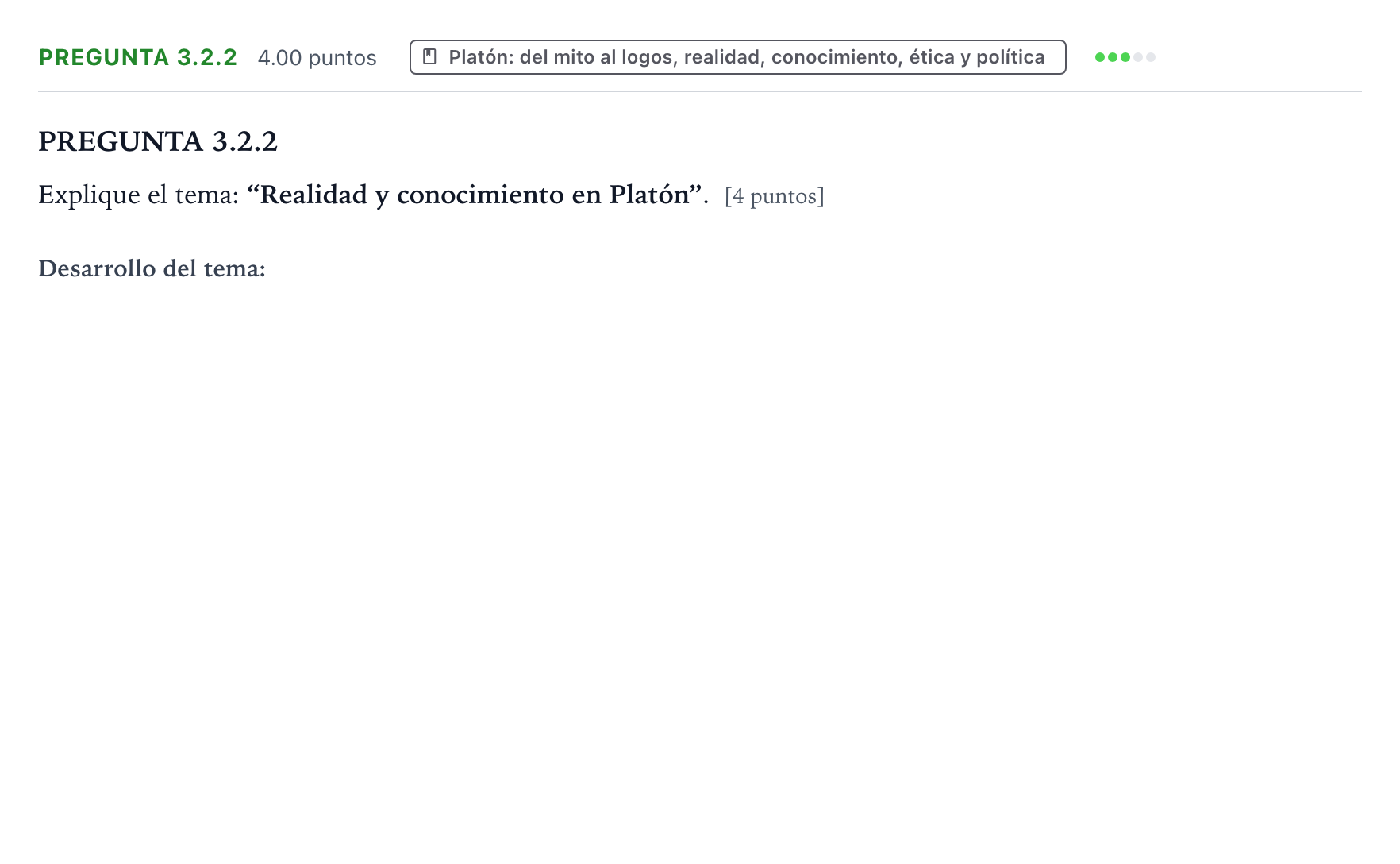 Enunciado: Pregunta 3.2.2 · Historia de la Filosofía PAU Galicia Extraordinaria 2024