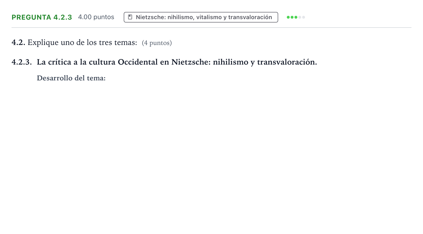 Enunciado: Pregunta 4.2.3 · Historia de la Filosofía PAU Galicia Extraordinaria 2024