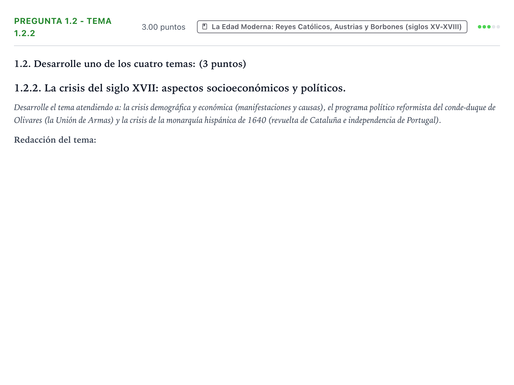 Enunciado: Pregunta 1.2 - Tema 1.2.2 · Historia de España PAU Galicia Extraordinaria 2024