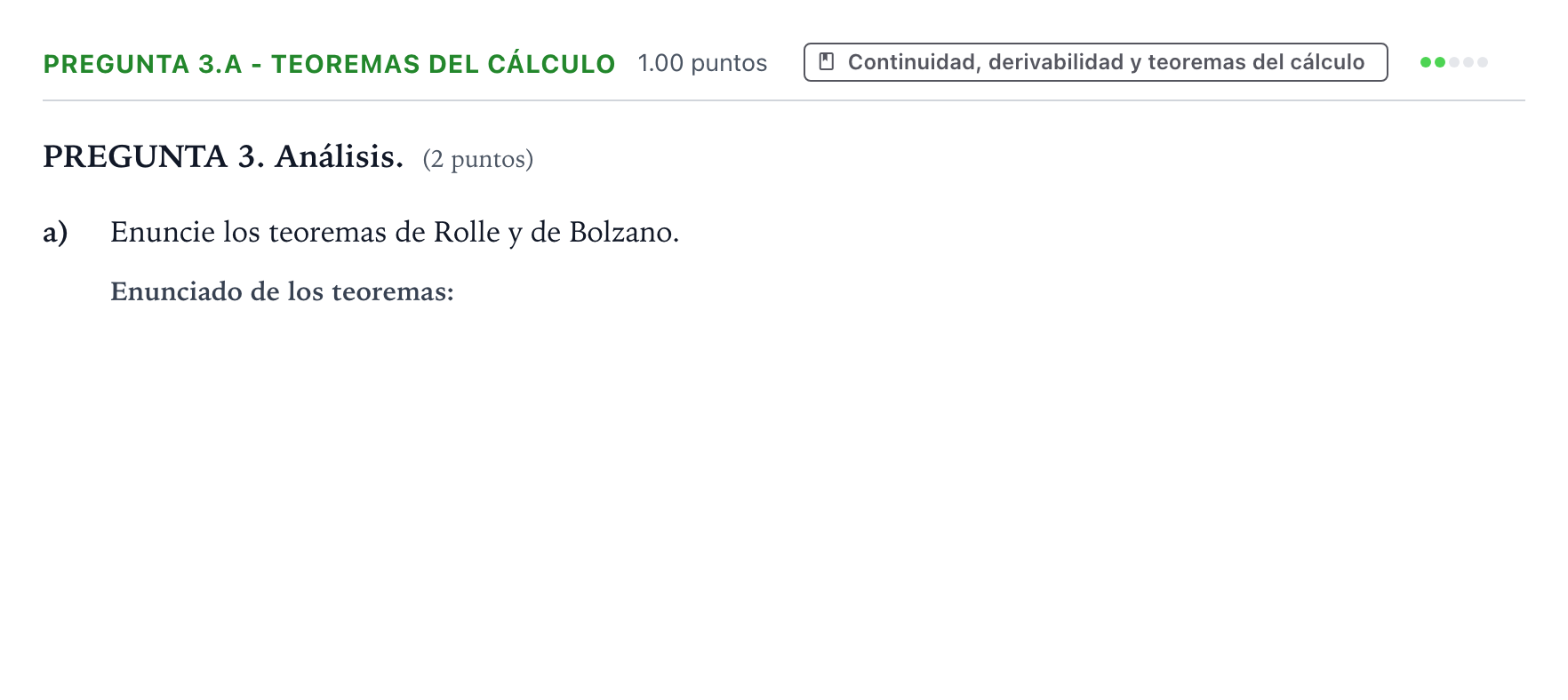 Enunciado: Pregunta 3.a - Teoremas del cálculo · Matemáticas II PAU Galicia Ordinaria 2024