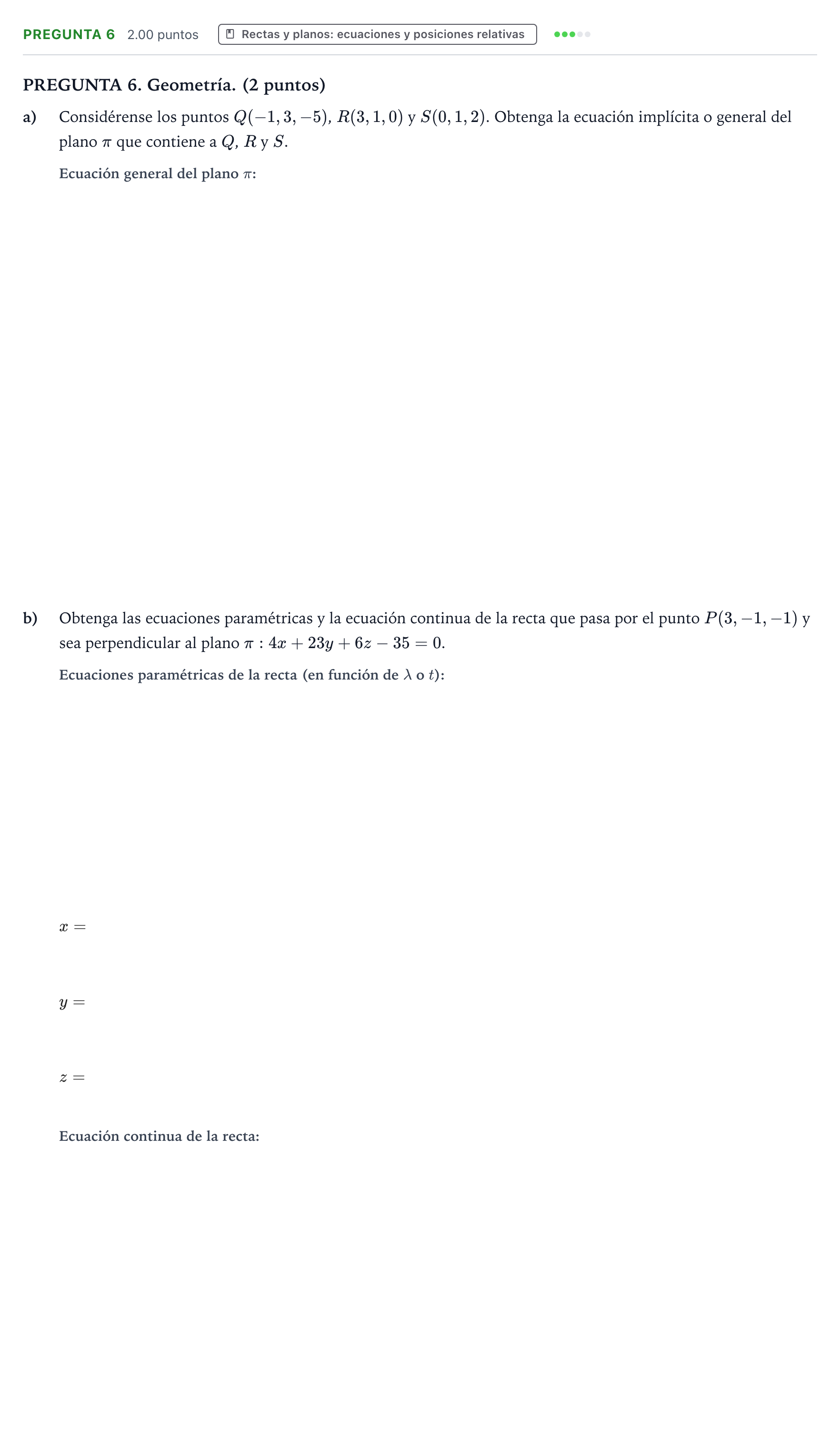 Enunciado: Pregunta 6 · Matemáticas II PAU Galicia Ordinaria 2024