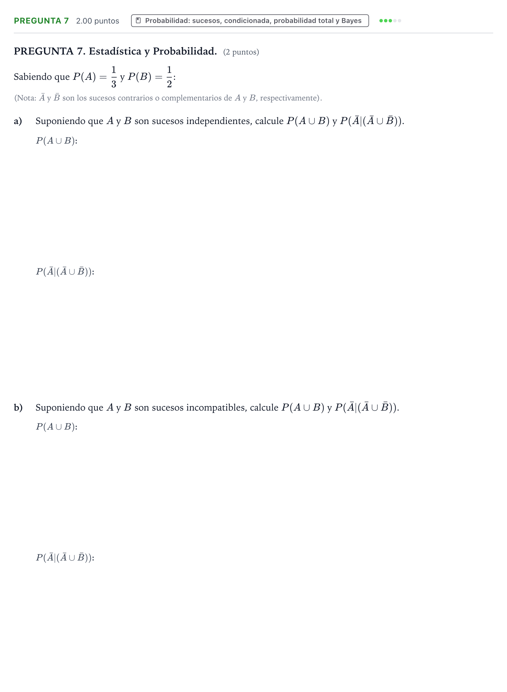 Enunciado: Pregunta 7 · Matemáticas II PAU Galicia Ordinaria 2024
