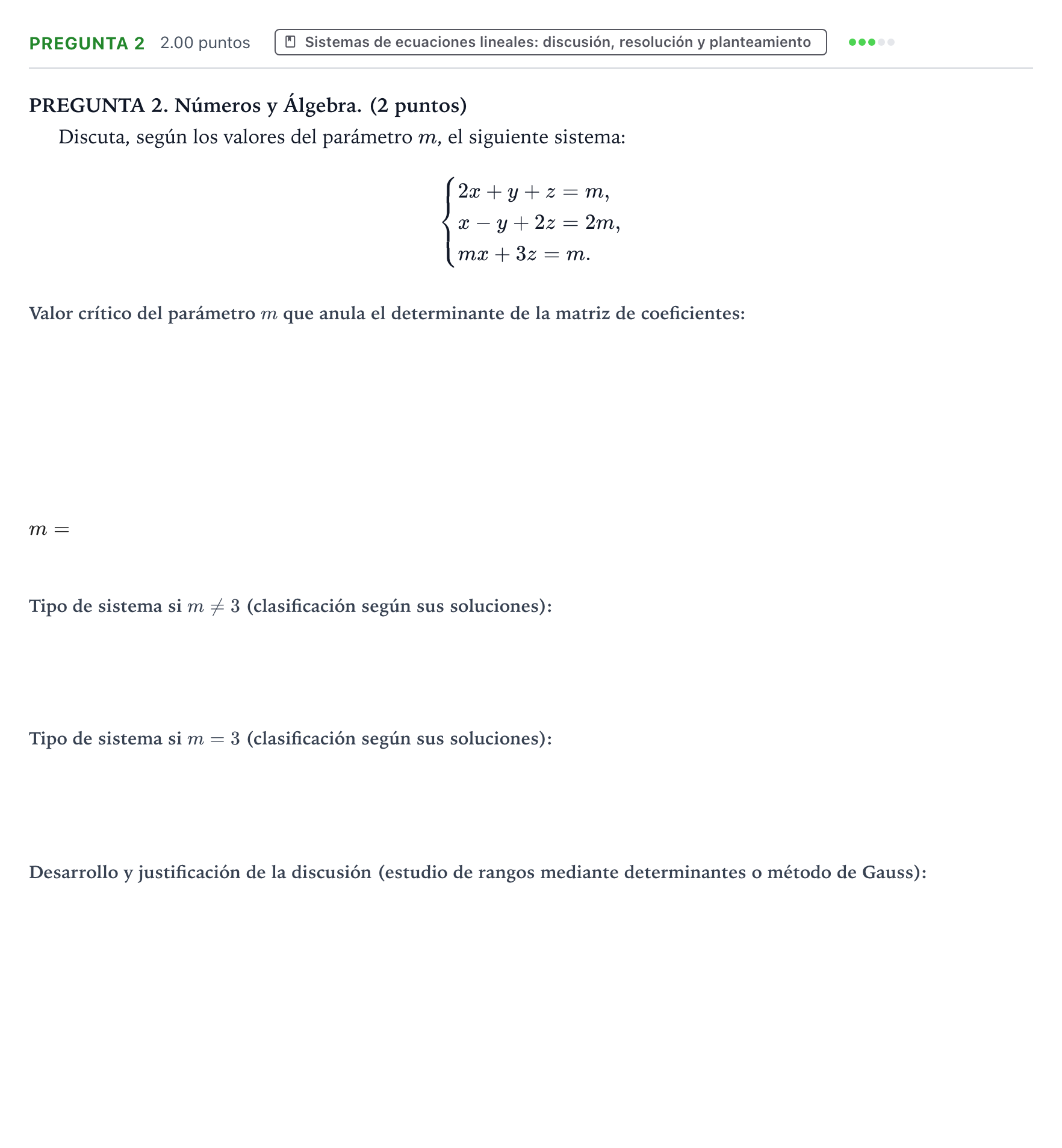 Enunciado: PREGUNTA 2 · Matemáticas II PAU Galicia Extraordinaria 2024