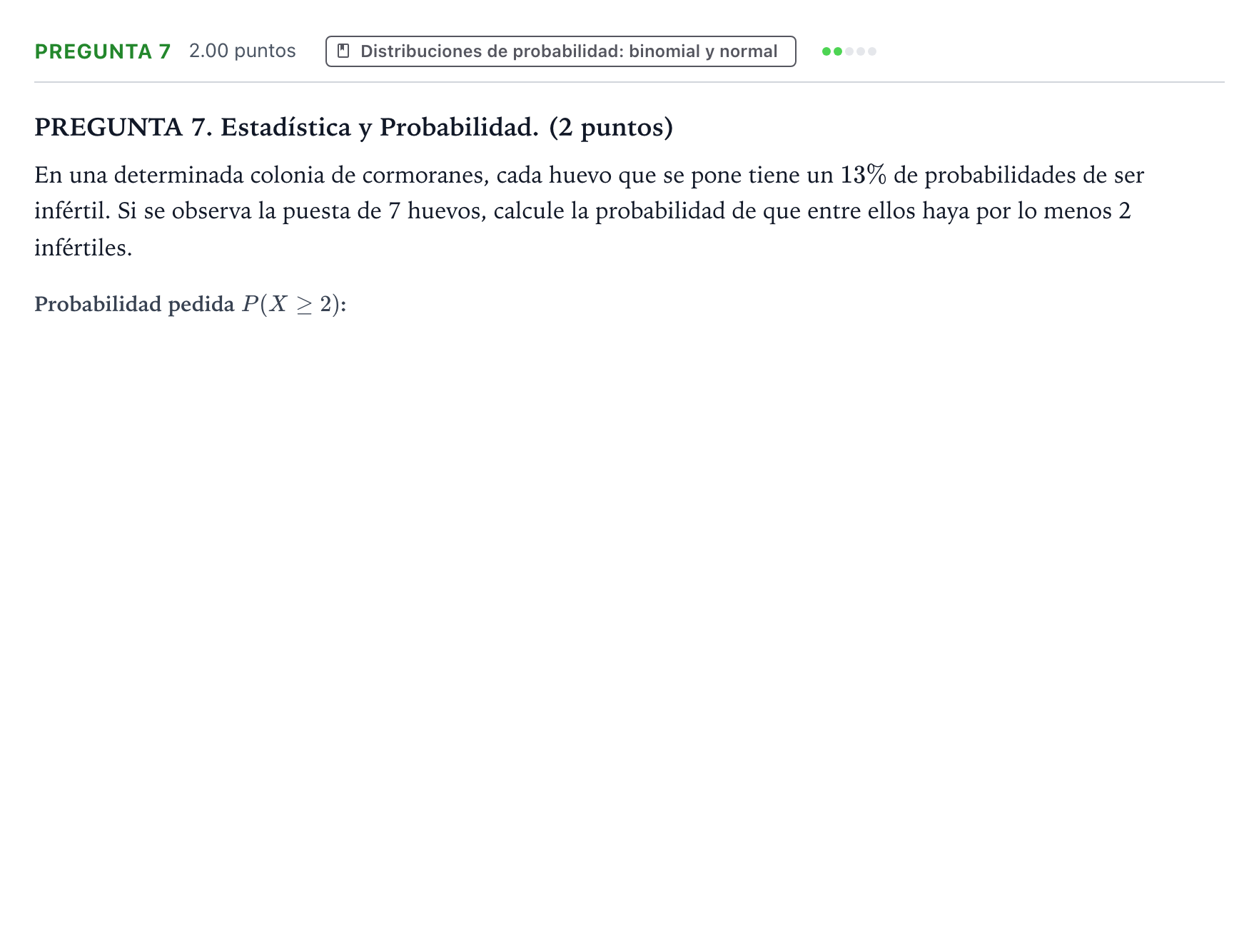 Enunciado: PREGUNTA 7 · Matemáticas II PAU Galicia Extraordinaria 2024