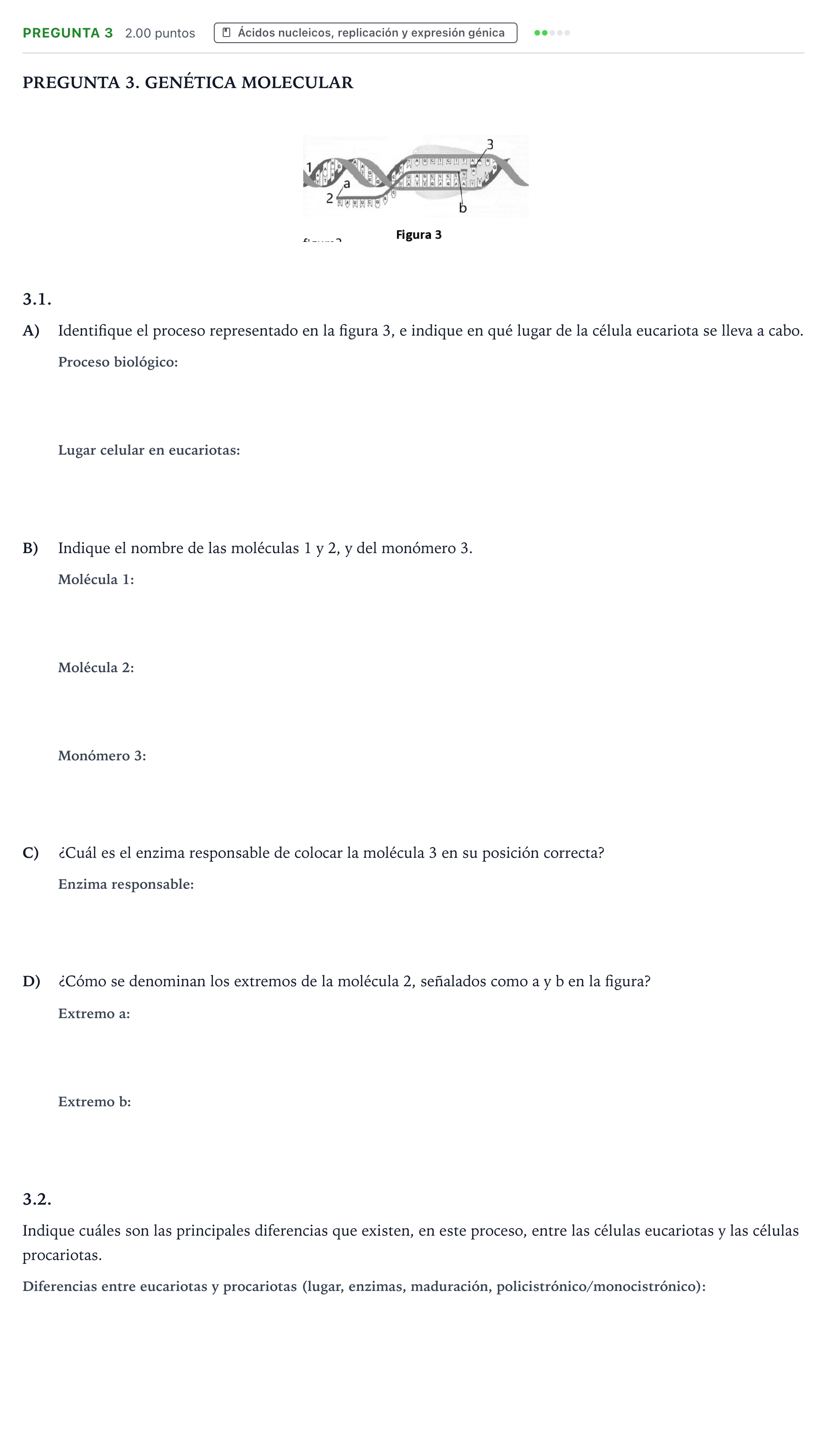 Enunciado: Pregunta 3 · Biología PAU Galicia Ordinaria 2024