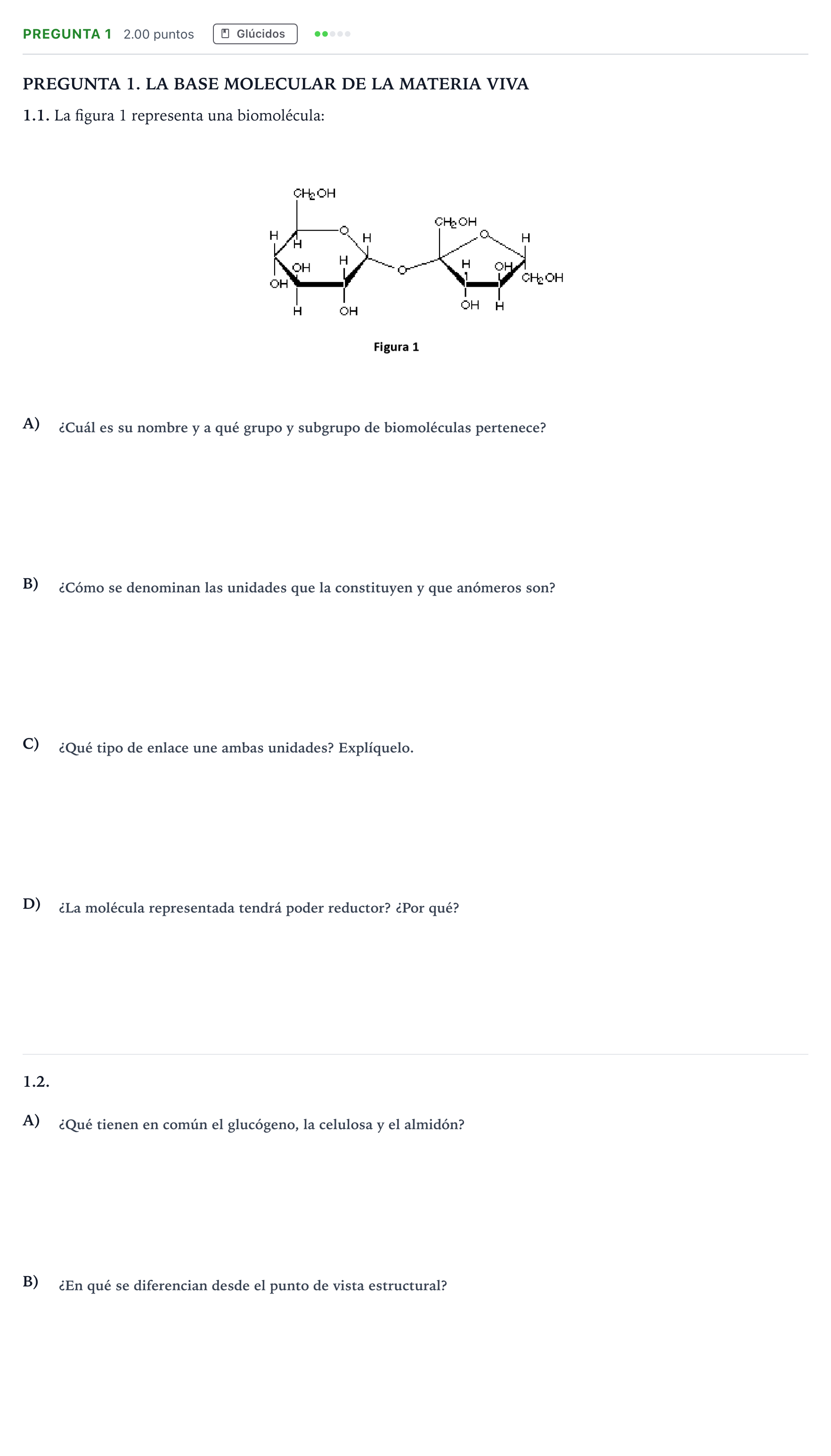 Enunciado: Pregunta 1 · Biología PAU Galicia Extraordinaria 2024