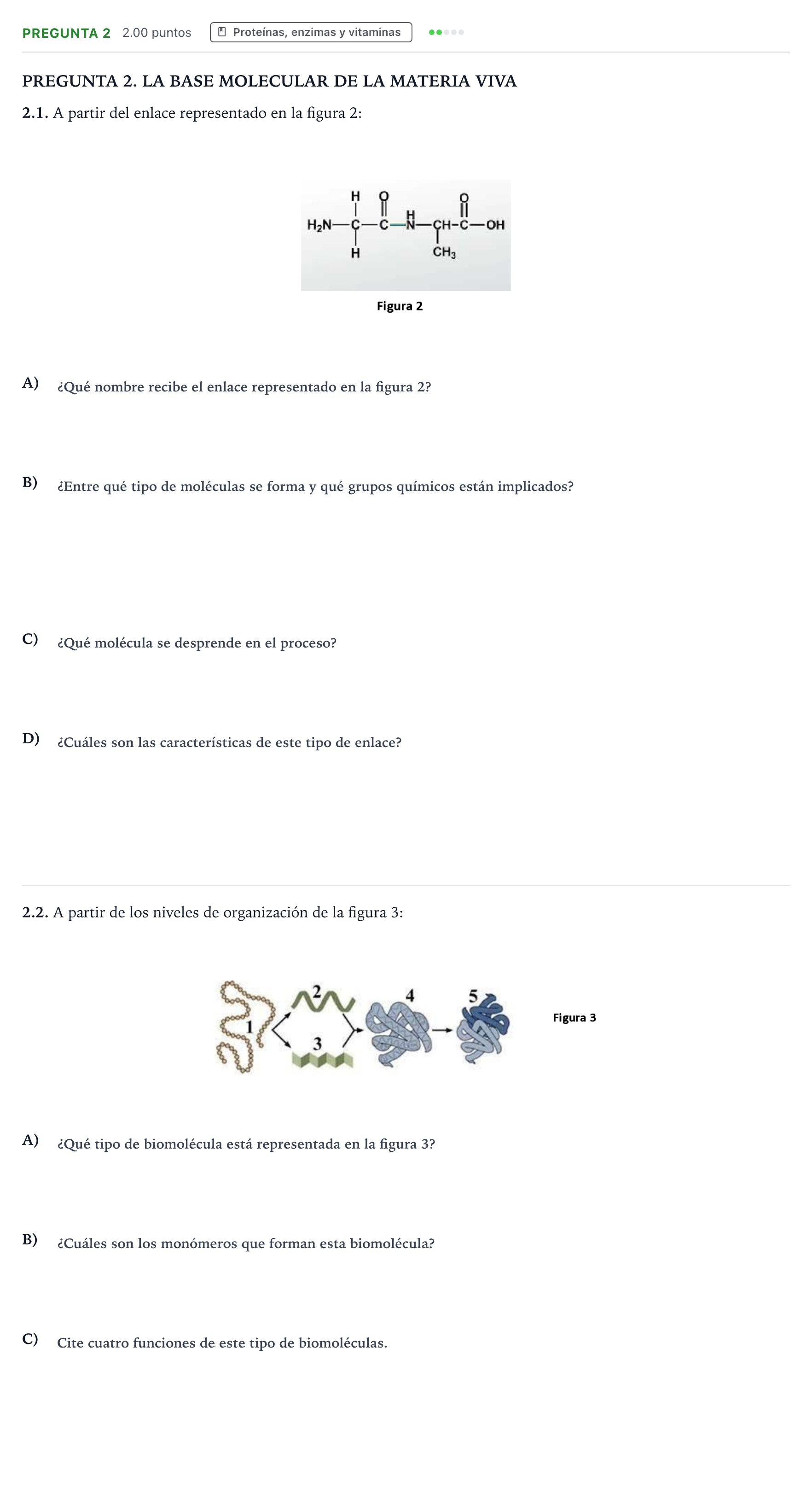 Enunciado: Pregunta 2 · Biología PAU Galicia Extraordinaria 2024