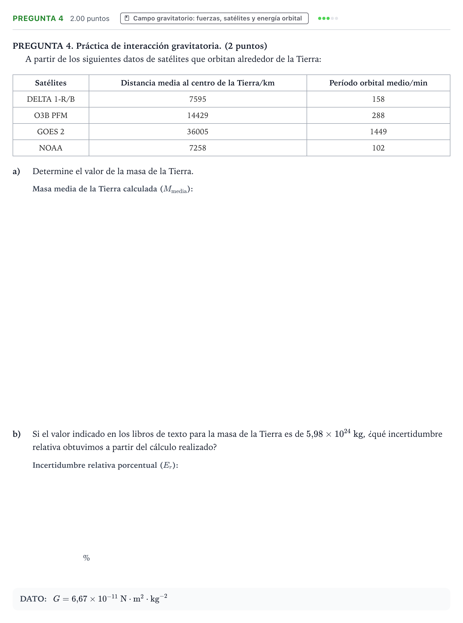 Enunciado: Pregunta 4 · Física PAU Galicia Ordinaria 2024