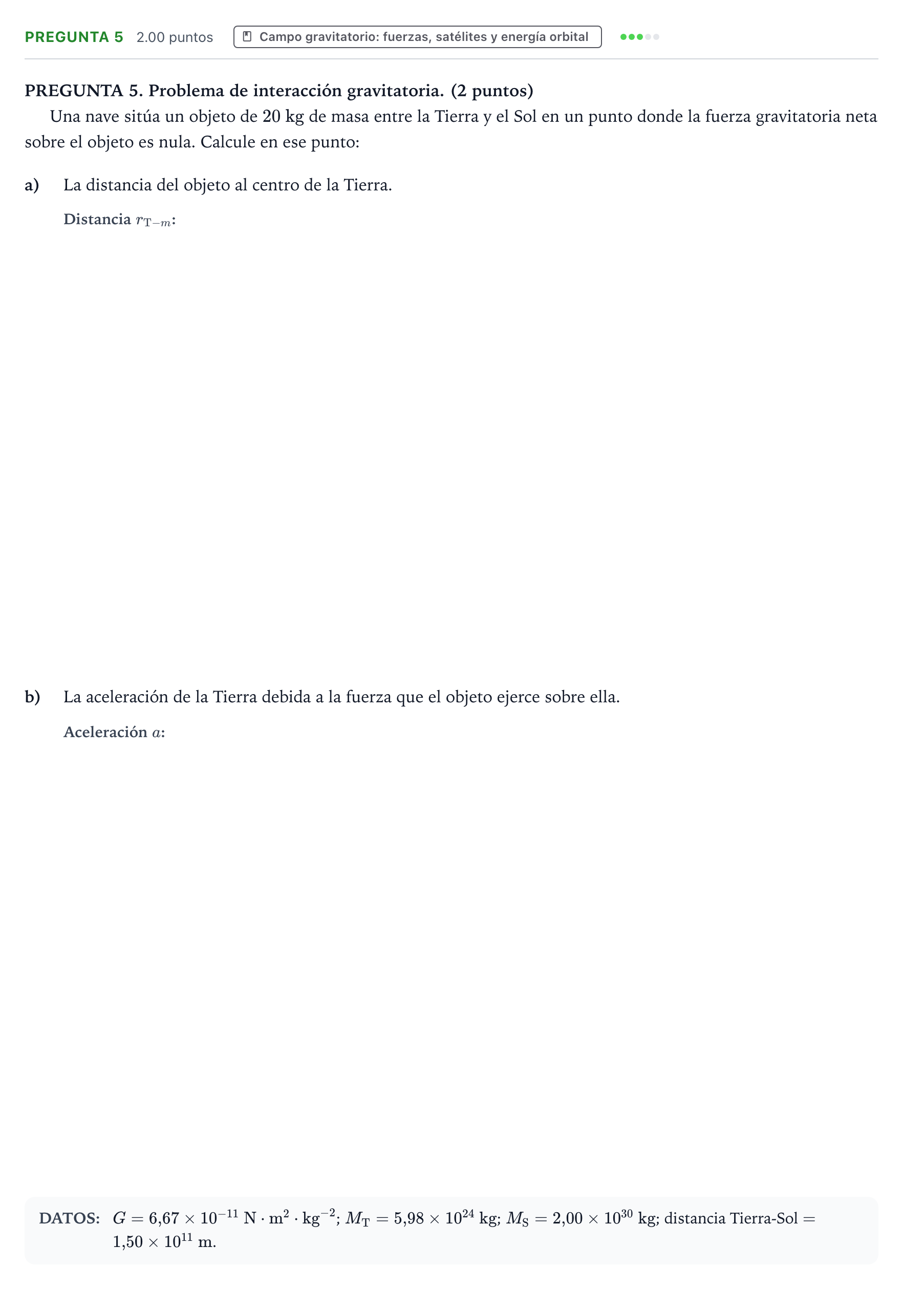 Enunciado: Pregunta 5 · Física PAU Galicia Ordinaria 2024