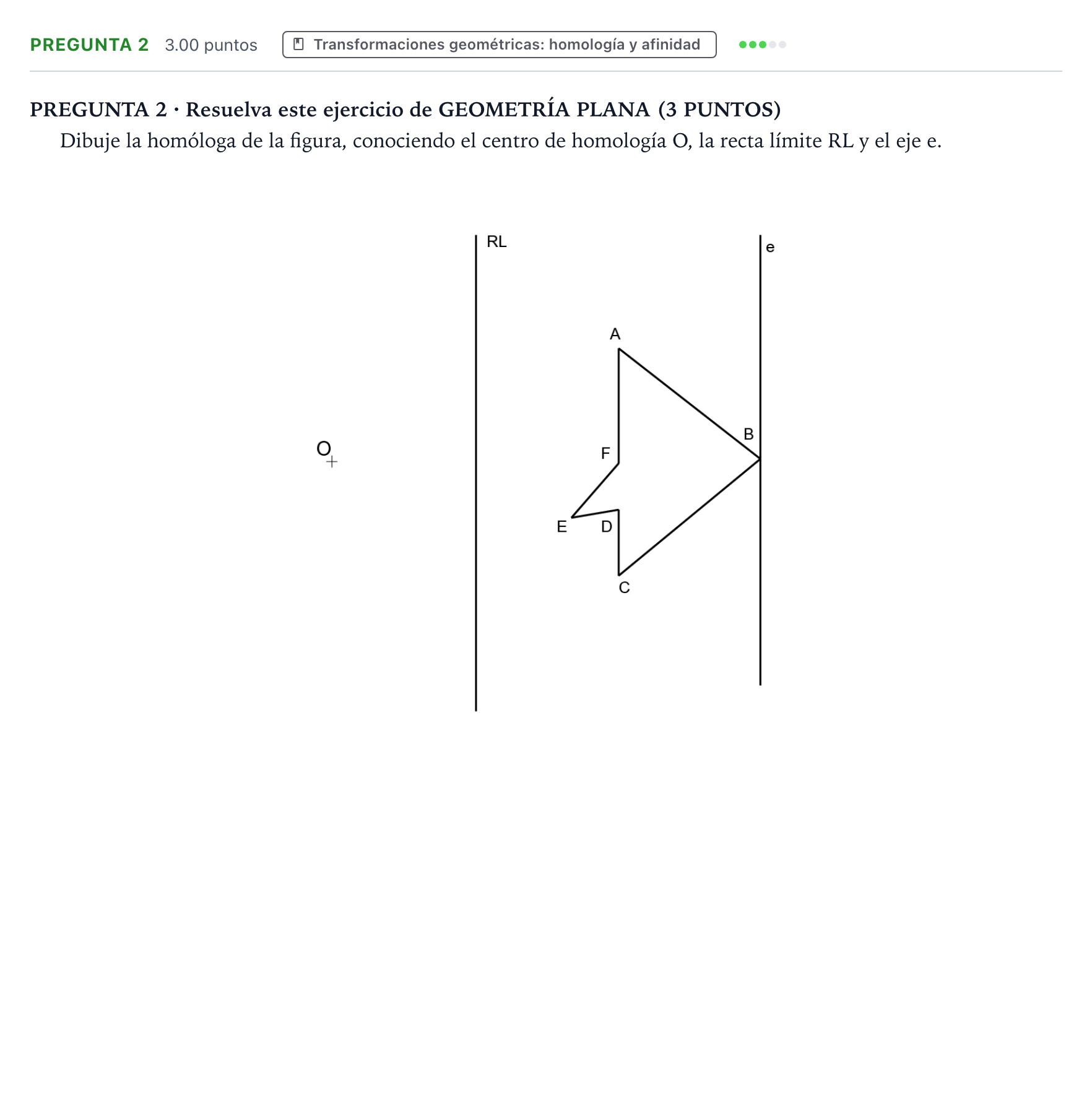 Enunciado: Pregunta 2 · Dibujo técnico II PAU Galicia Extraordinaria 2024