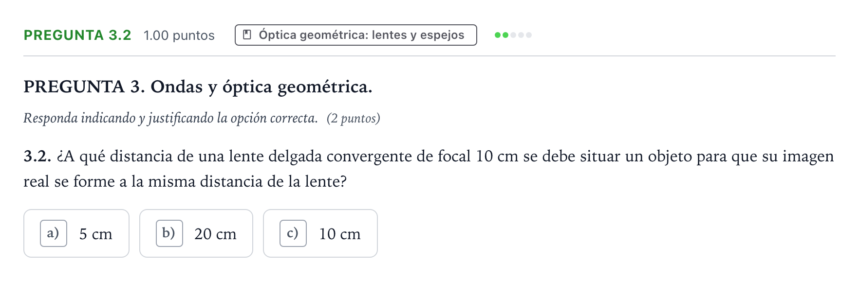 Enunciado: Pregunta 3.2 · Física PAU Galicia Extraordinaria 2024