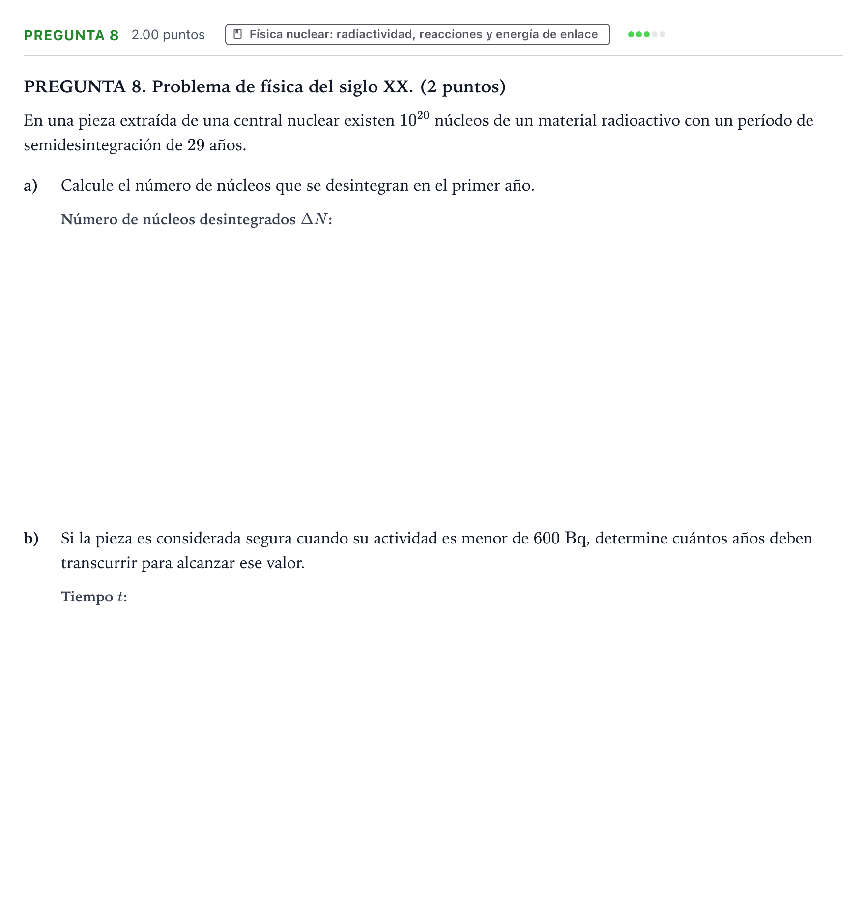 Enunciado: Pregunta 8 · Física PAU Galicia Extraordinaria 2024