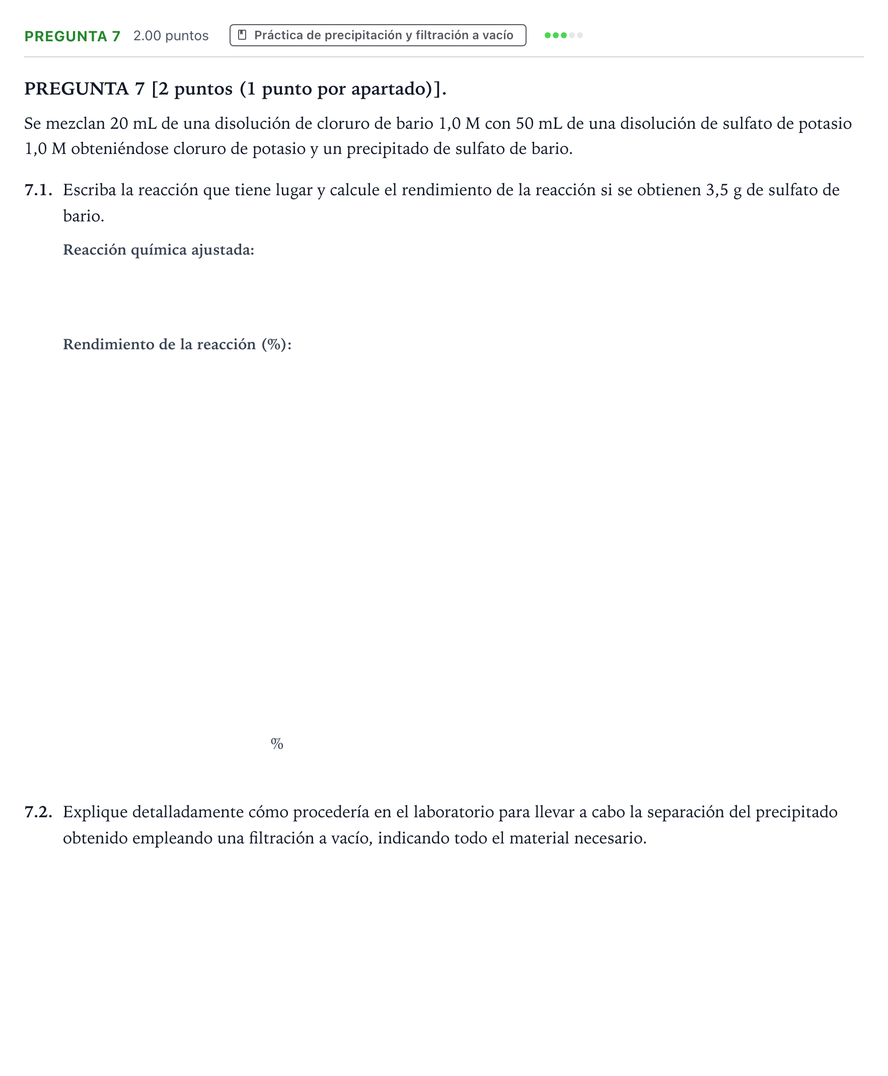 Enunciado: Pregunta 7 · Química PAU Galicia Ordinaria 2024
